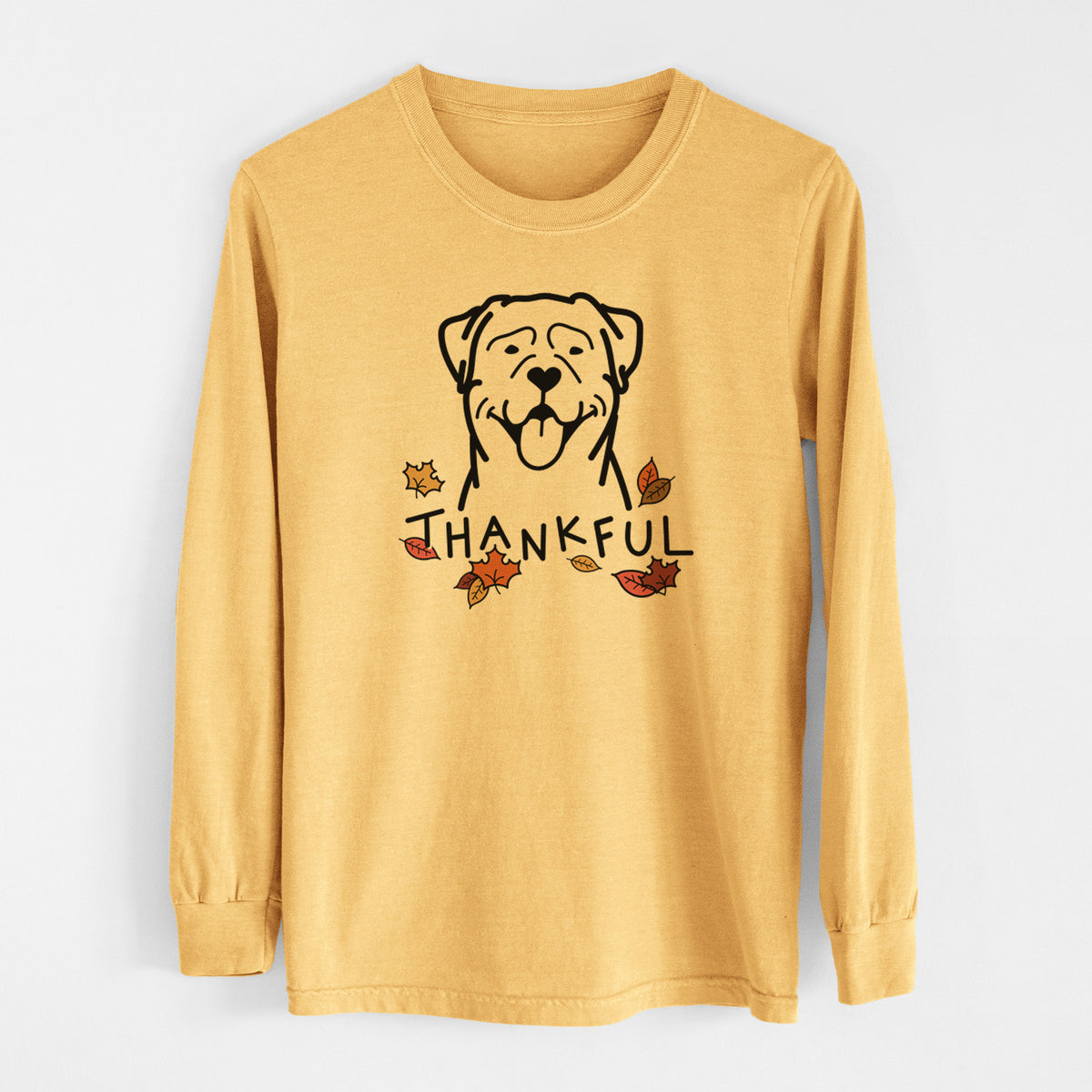 Thankful Rottweiler - Men&#39;s Heavyweight 100% Cotton Long Sleeve