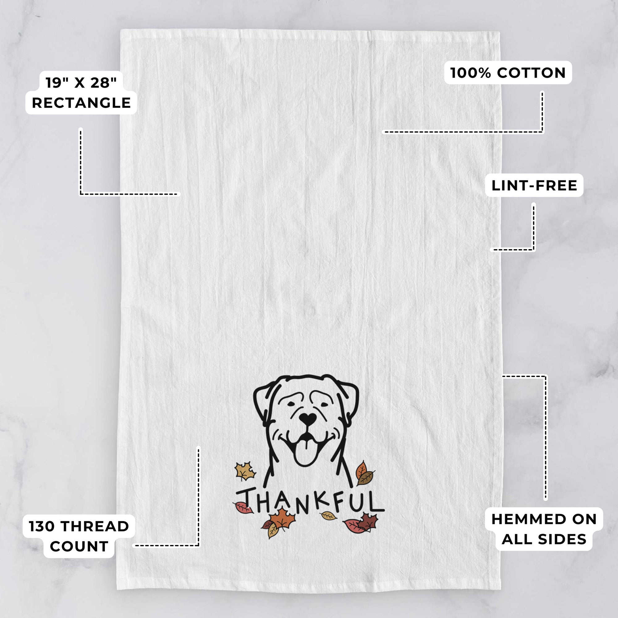 Thankful Rottweiler - Tea Towel