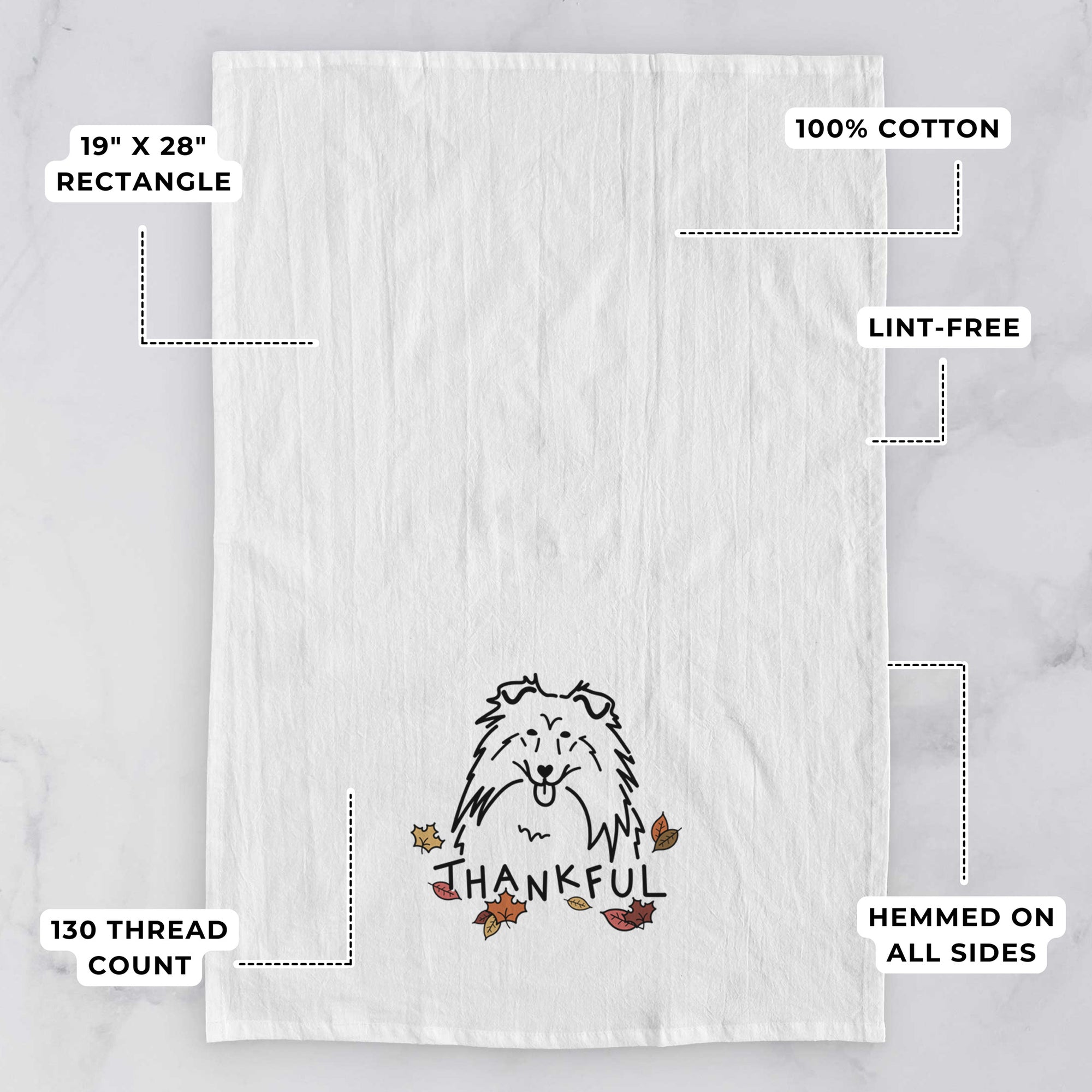 Thankful Rough Collie - Tea Towel