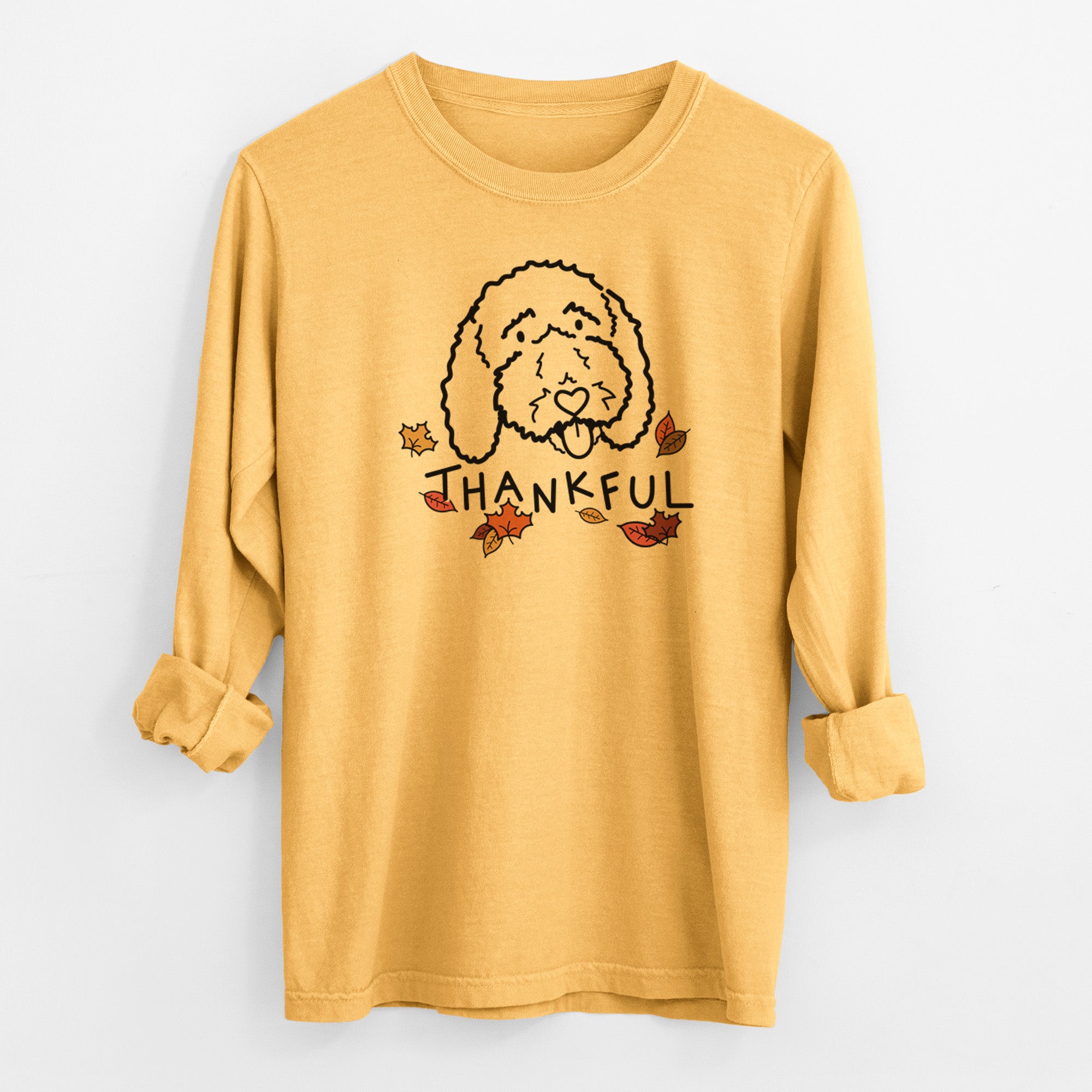 Thankful Bernedoodle - Ruby - Men's Heavyweight 100% Cotton Long Sleeve