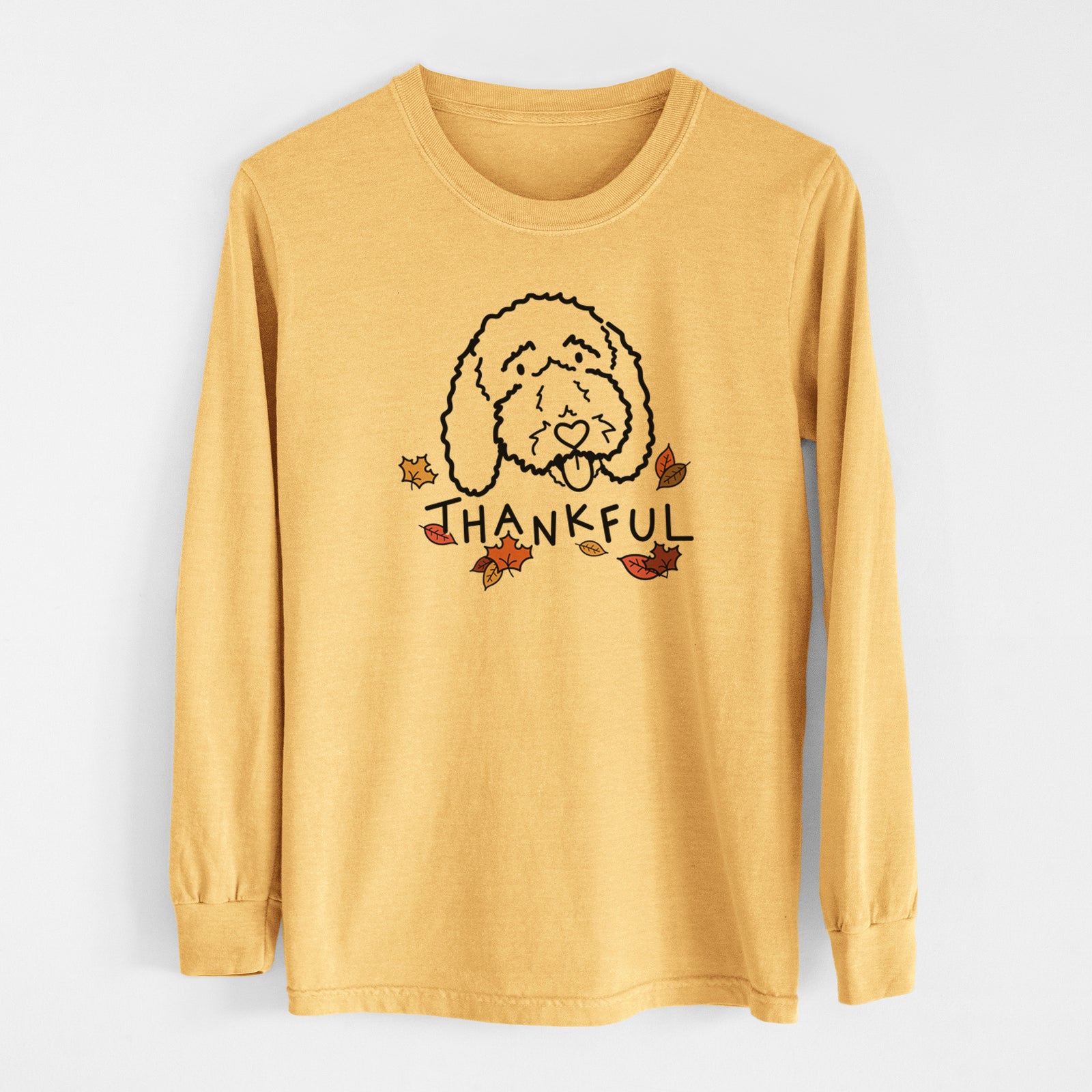 Thankful Bernedoodle - Ruby - Men's Heavyweight 100% Cotton Long Sleeve