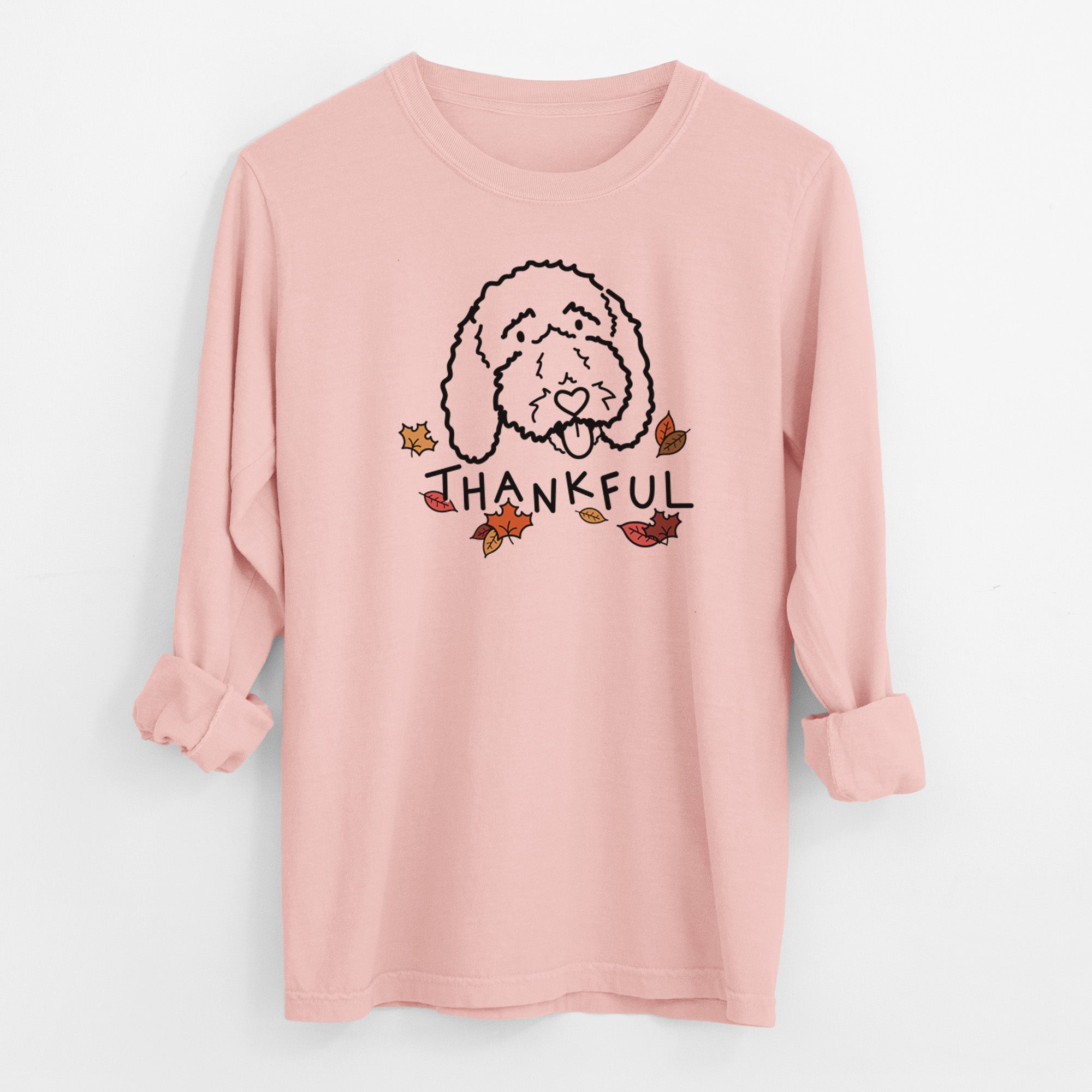 Thankful Bernedoodle - Ruby - Men's Heavyweight 100% Cotton Long Sleeve