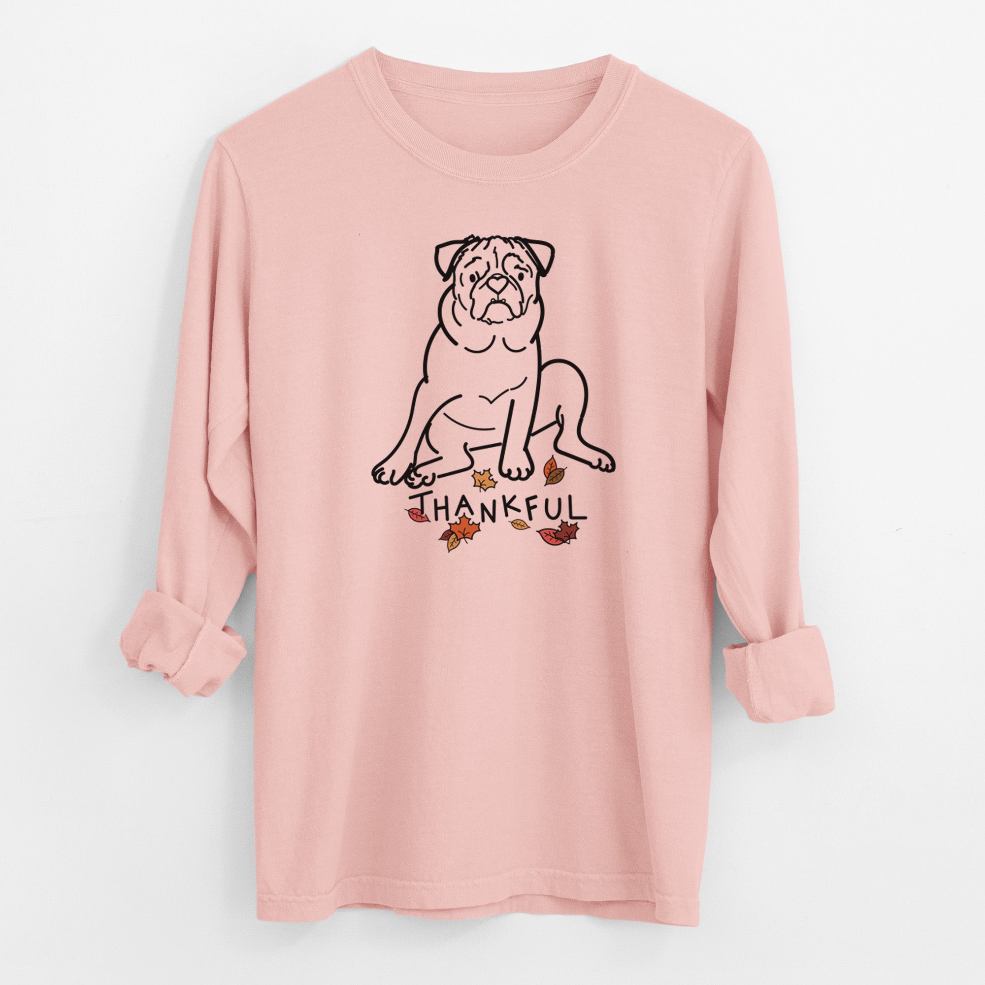 Thankful Pug - Rudy - Men's Heavyweight 100% Cotton Long Sleeve