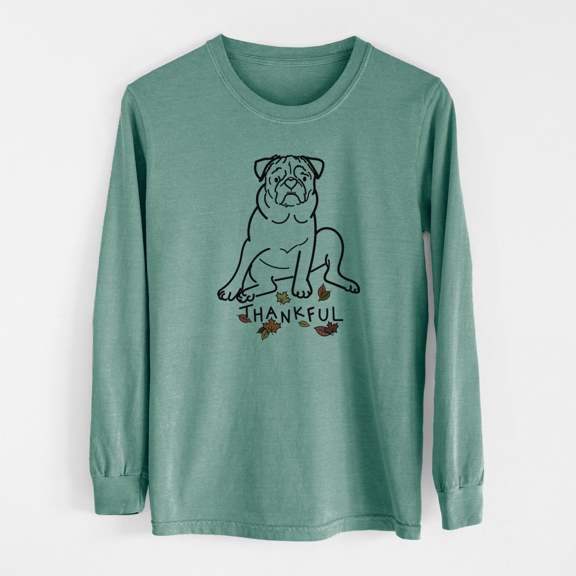 Thankful Pug - Rudy - Men's Heavyweight 100% Cotton Long Sleeve