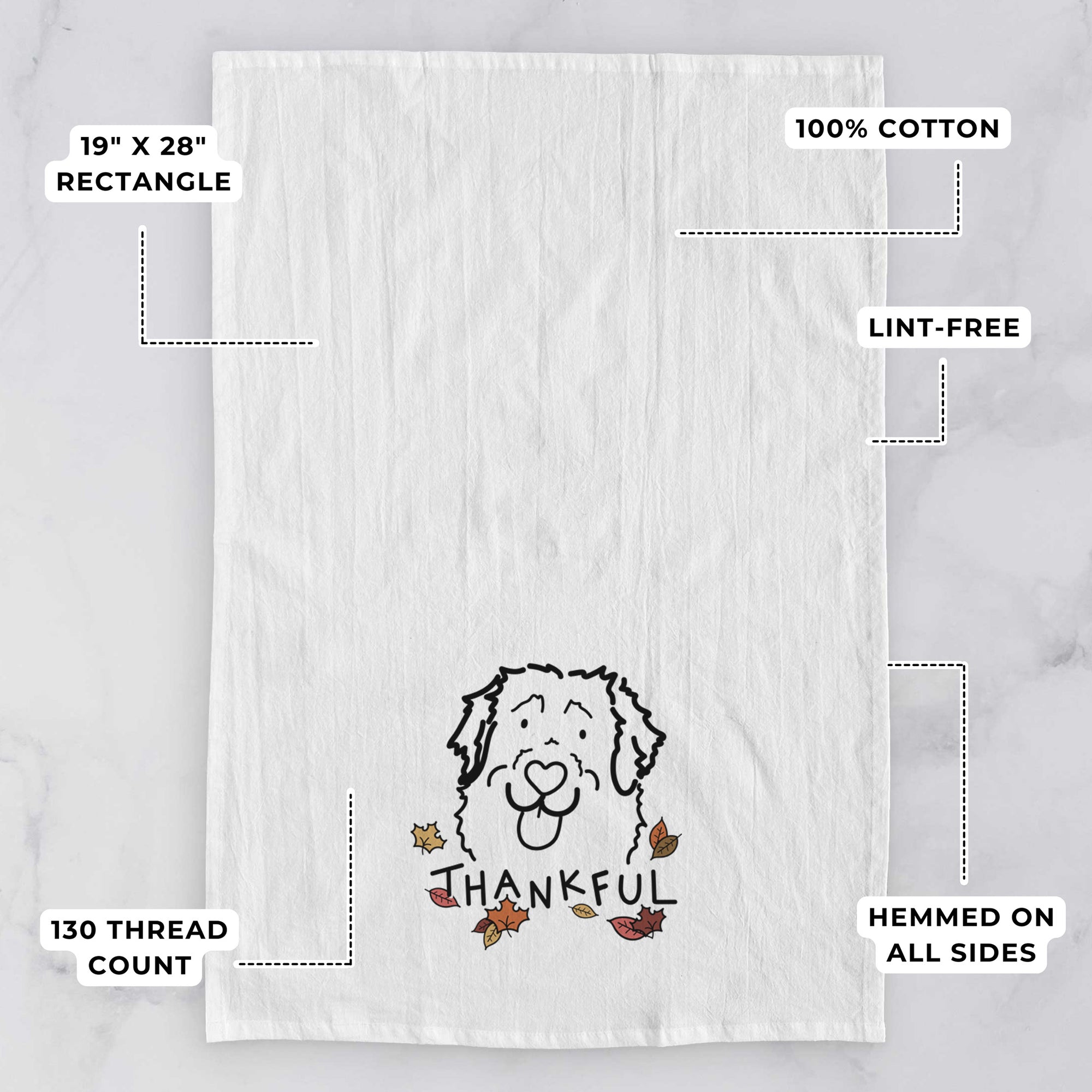 Thankful Leonberger - Sabre - Tea Towel