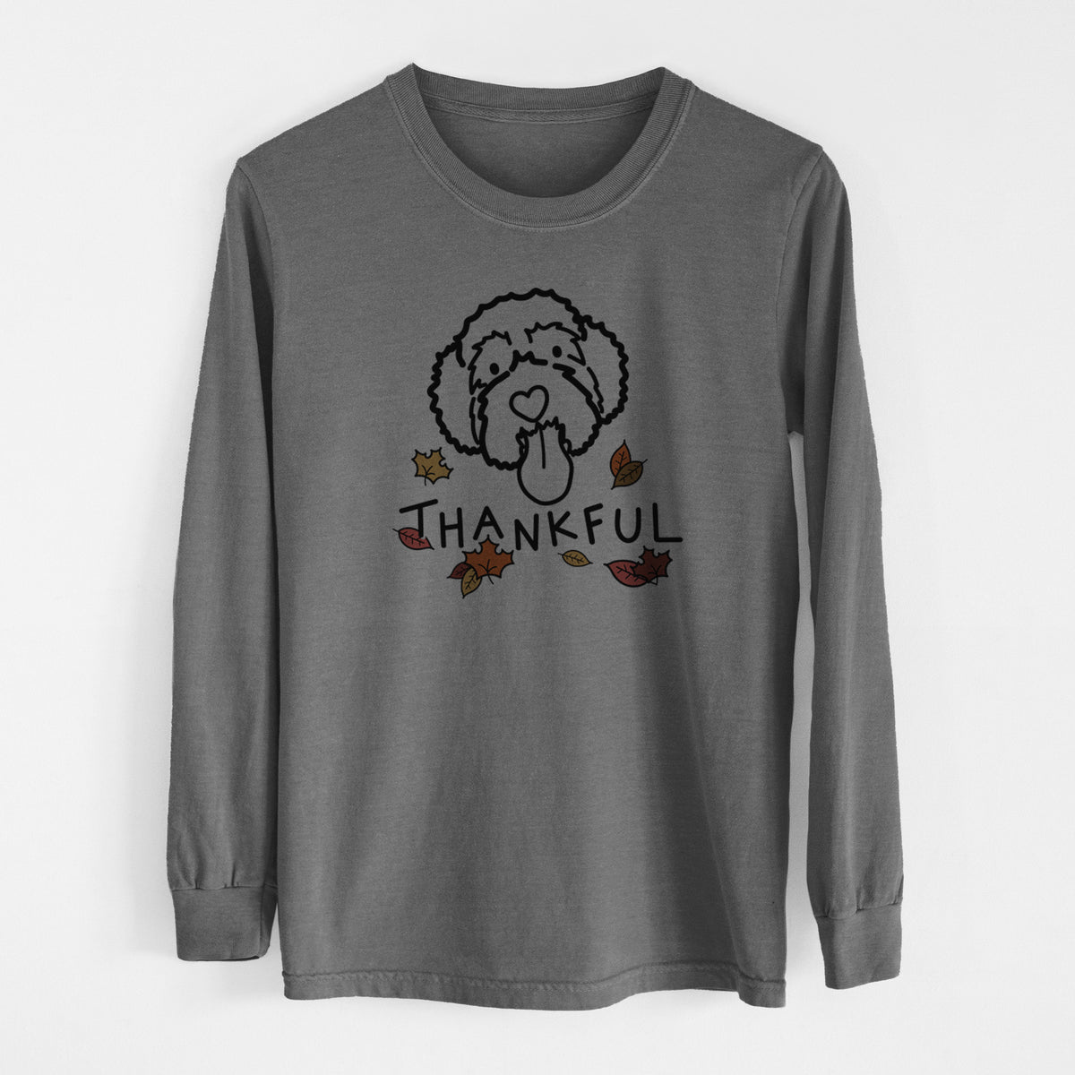 Thankful Portguese Water Dog - Sam - Men's Heavyweight 100% Cotton Long Sleeve