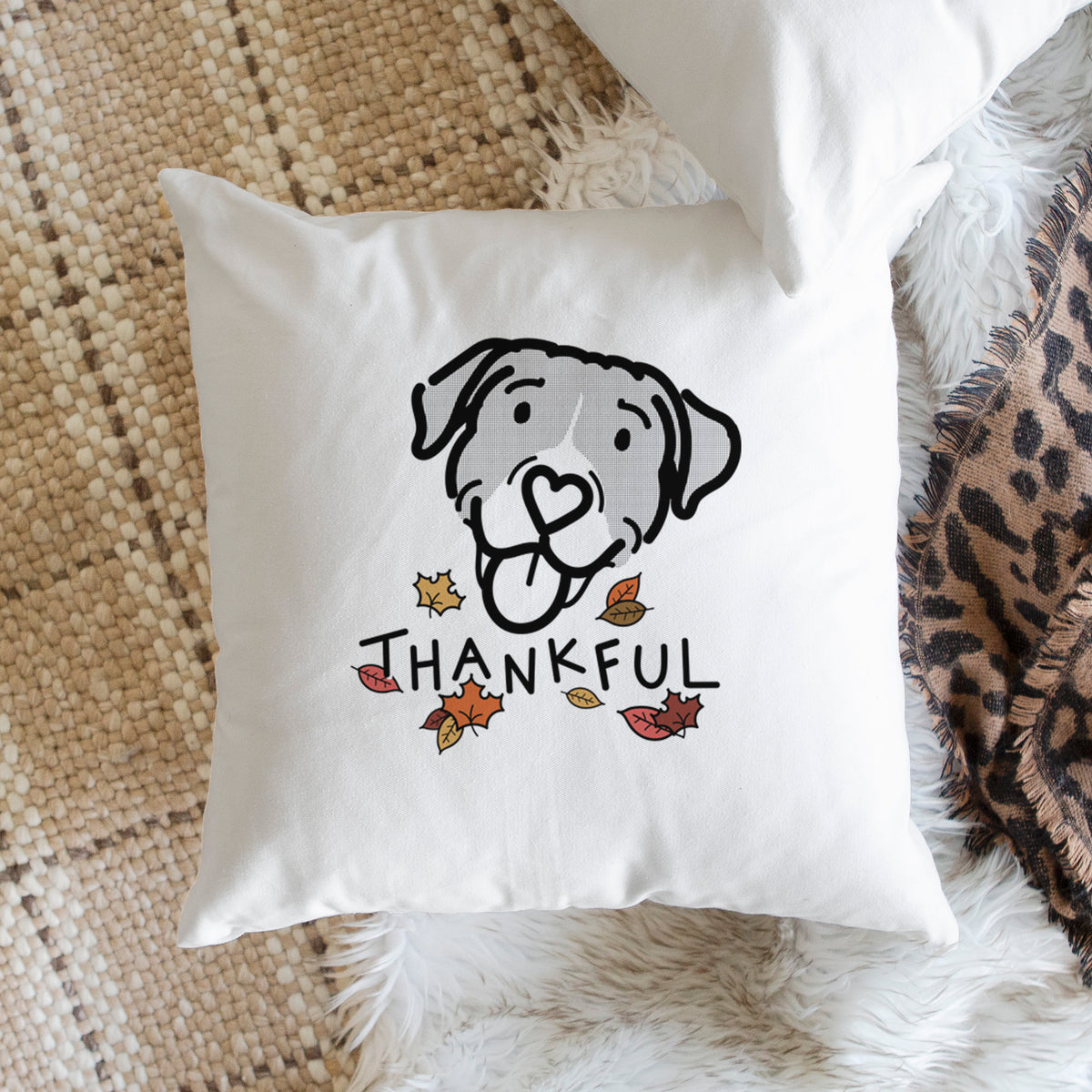 Love Always Pitbull Mix - Shadow -  Throw Pillow Cover