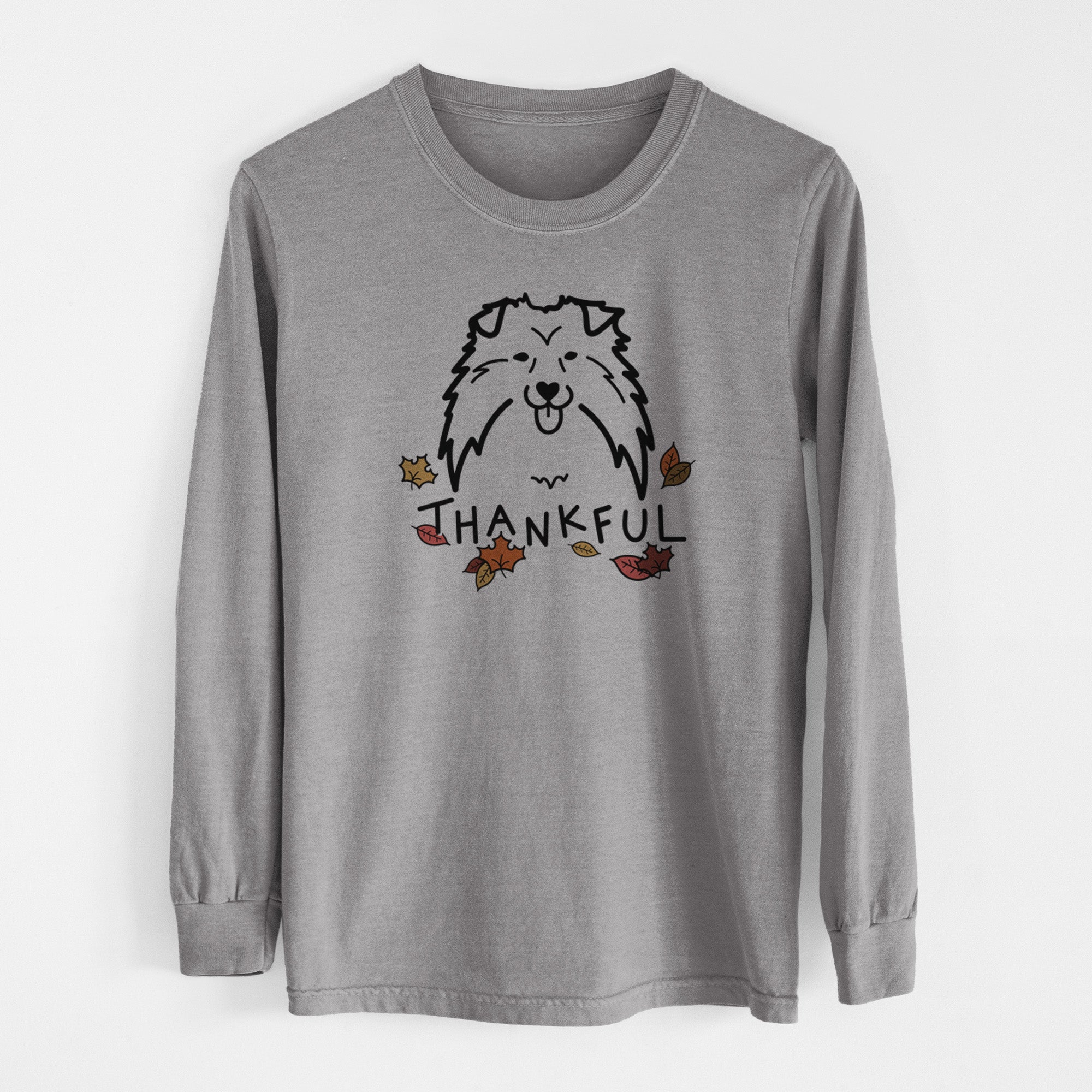 Thankful Shetland Sheepdog - Men's Heavyweight 100% Cotton Long Sleeve