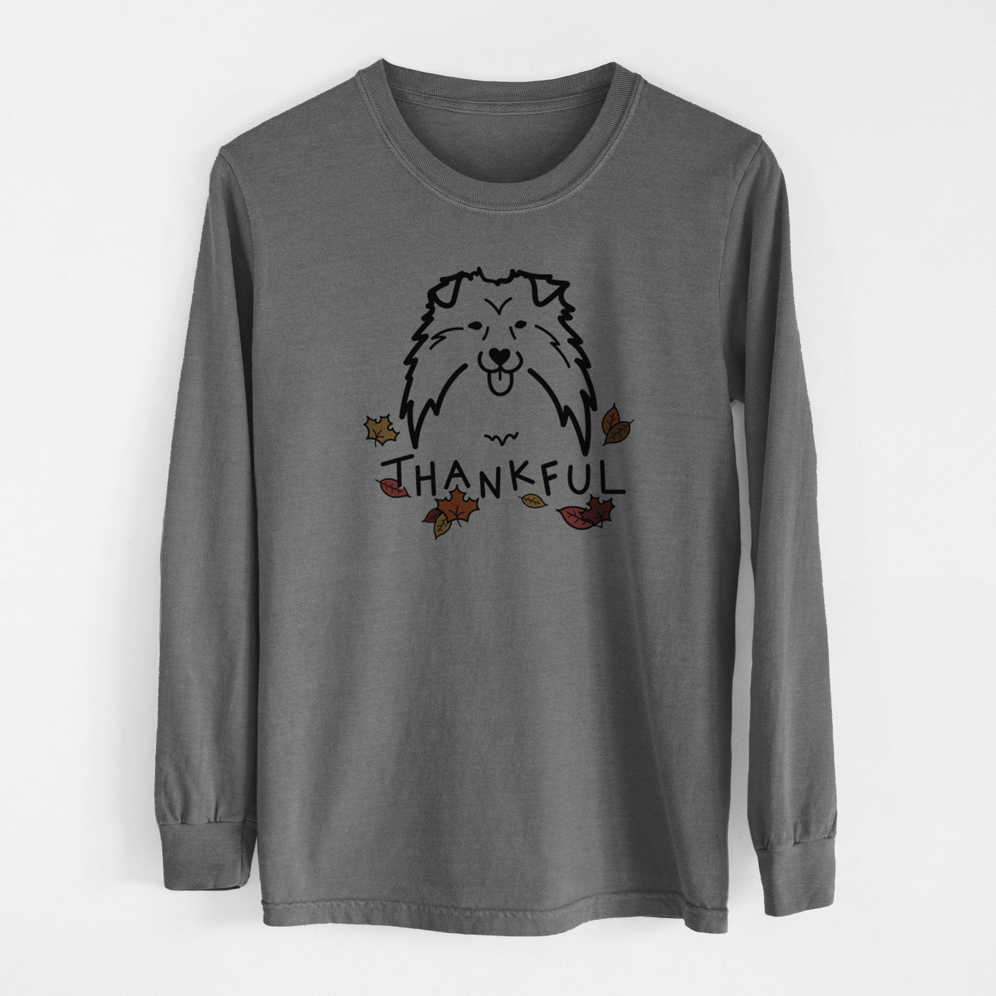 Thankful Shetland Sheepdog - Men's Heavyweight 100% Cotton Long Sleeve