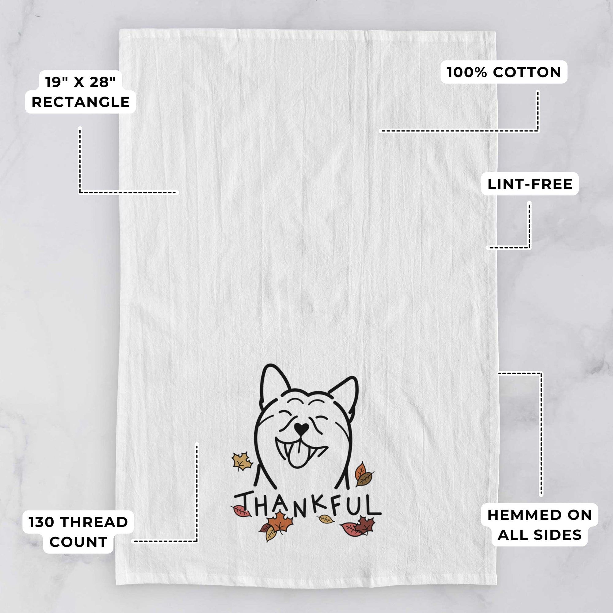 Thankful Shiba Inu - Tea Towel