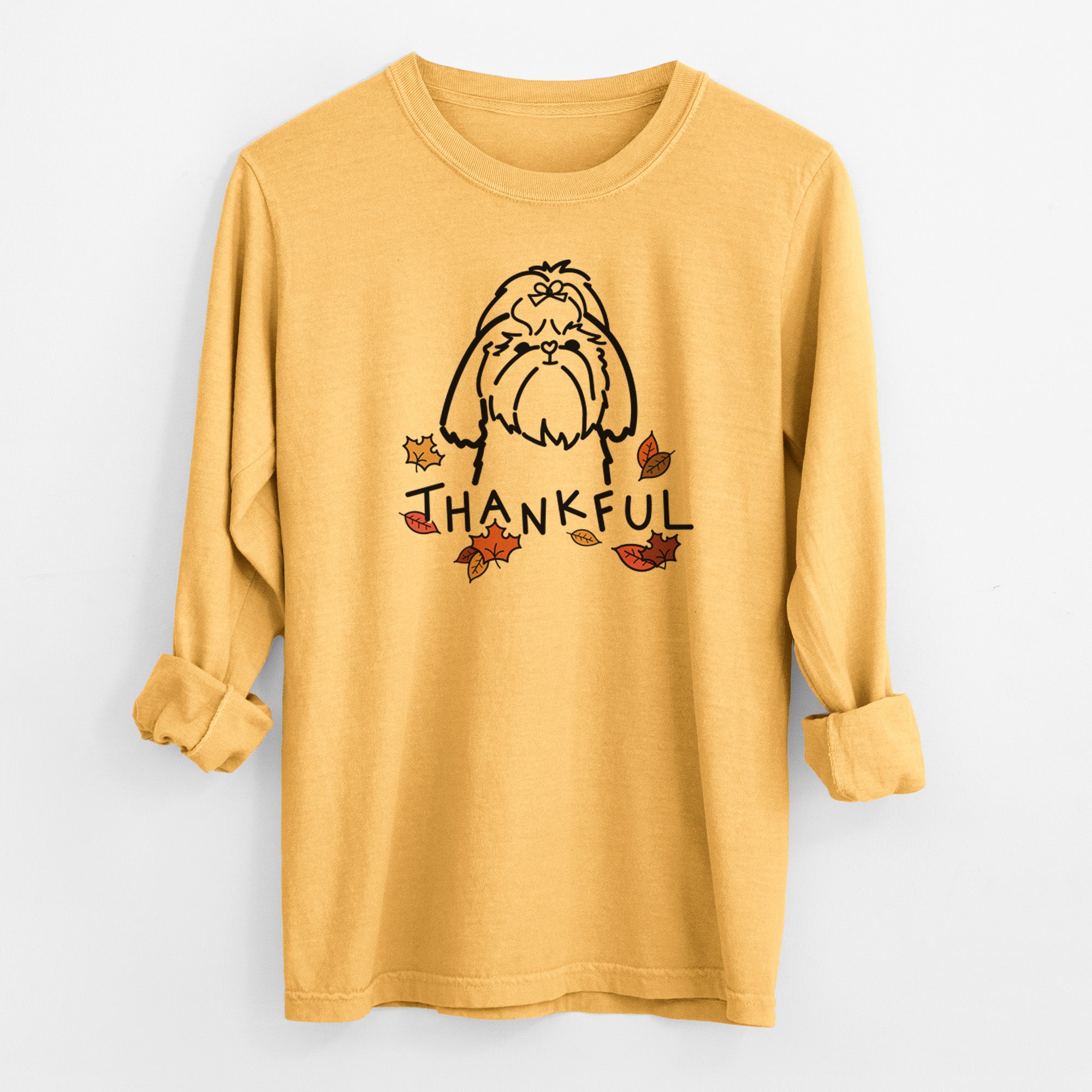 Thankful Shih Tzu - Men's Heavyweight 100% Cotton Long Sleeve