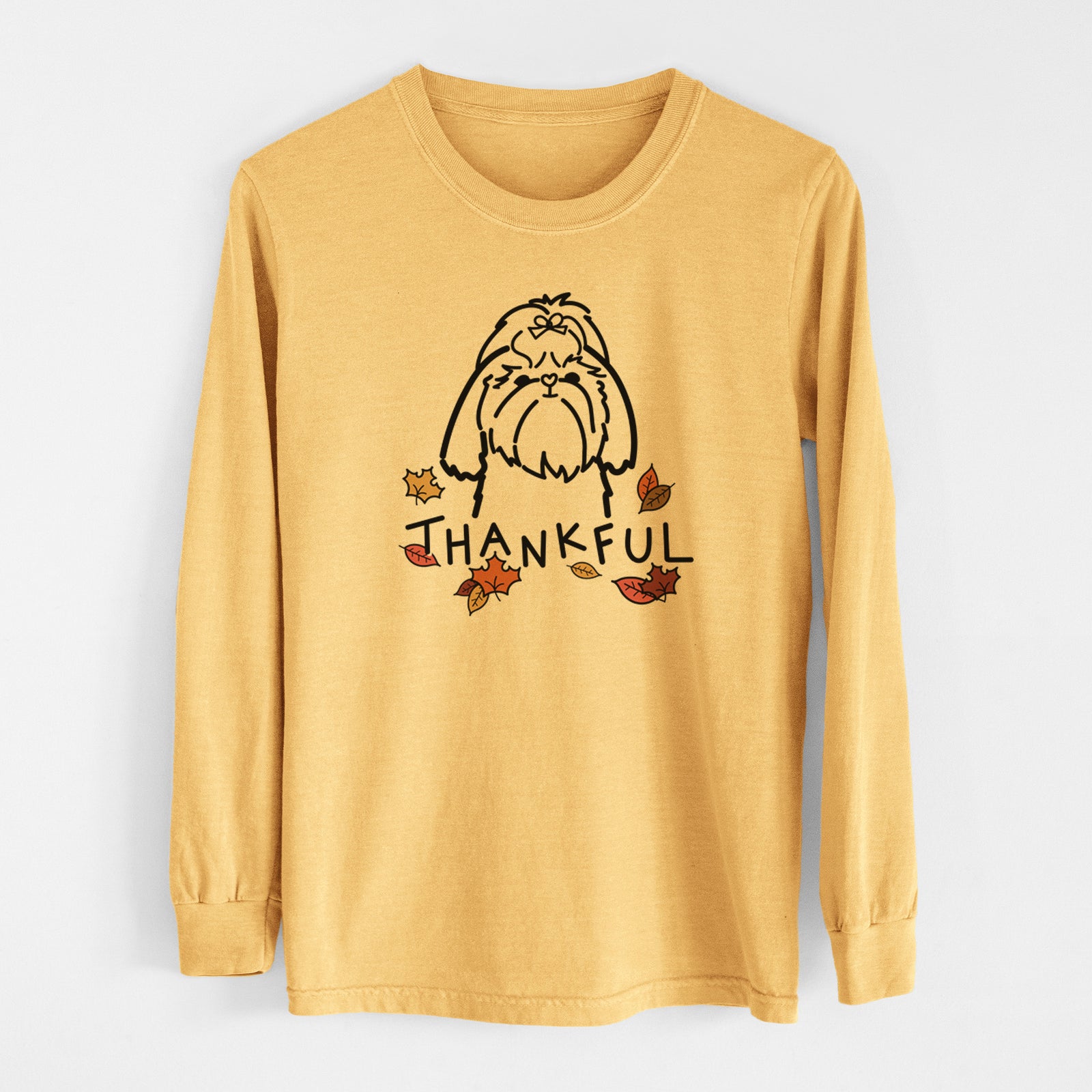 Thankful Shih Tzu - Men's Heavyweight 100% Cotton Long Sleeve