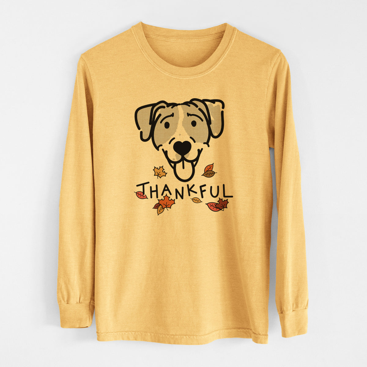 Thankful Bluetick Coonhound - Shiva - Men&#39;s Heavyweight 100% Cotton Long Sleeve