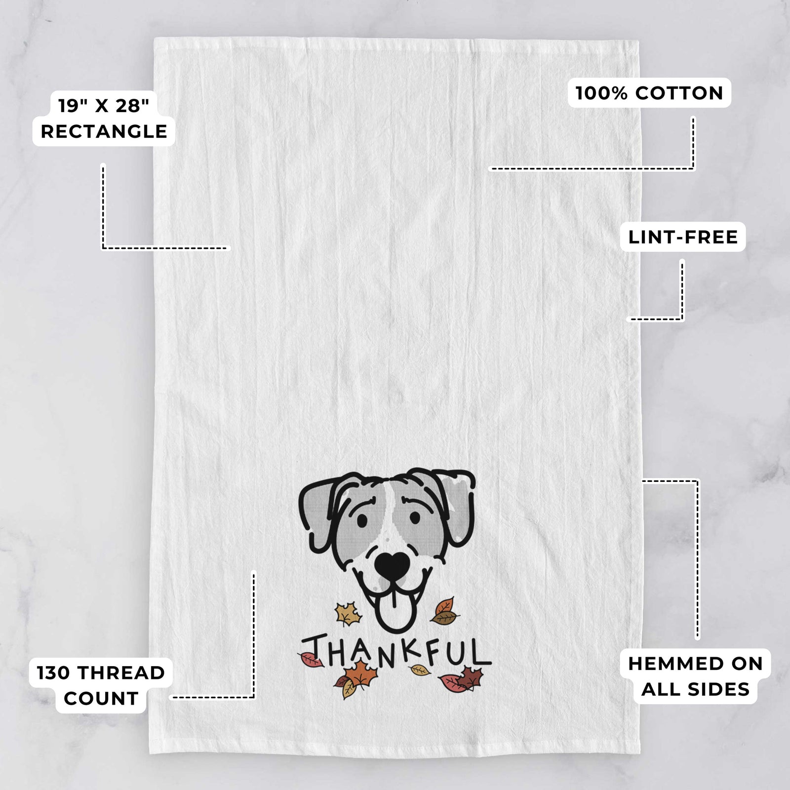 Thankful Bluetick Coonhound - Shiva - Tea Towel