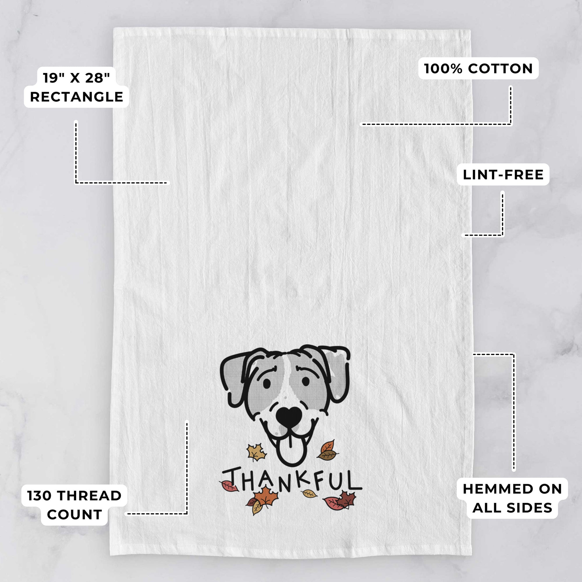 Thankful Bluetick Coonhound - Shiva - Tea Towel