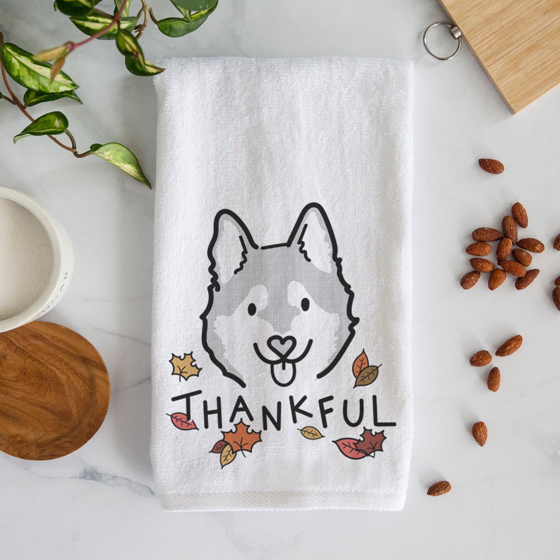 Thankful Alaskan Klee Kai - Sitka - Decorative Hand Towel