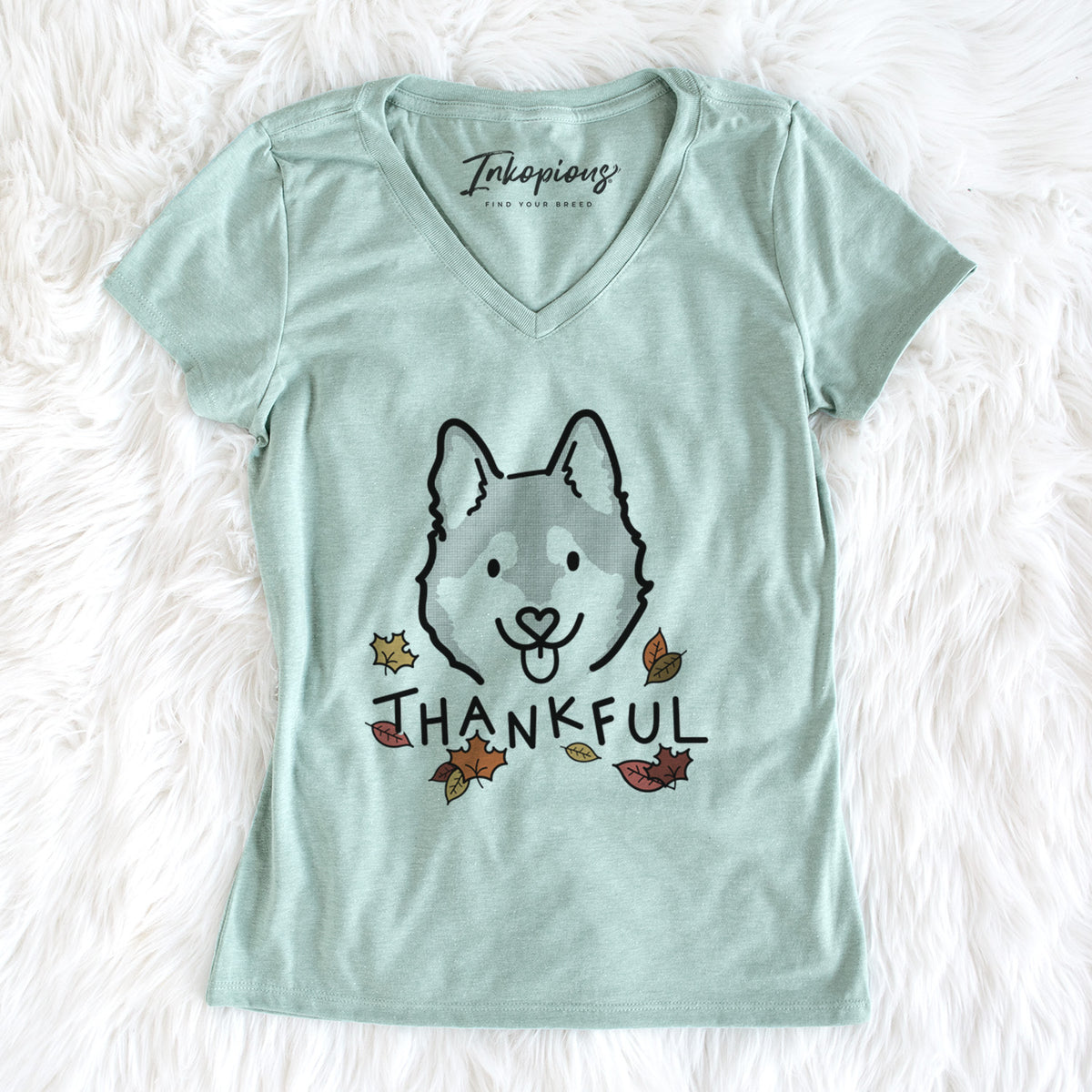 Thankful Alaskan Klee Kai - Sitka - Women&#39;s Perfect V-neck Shirt