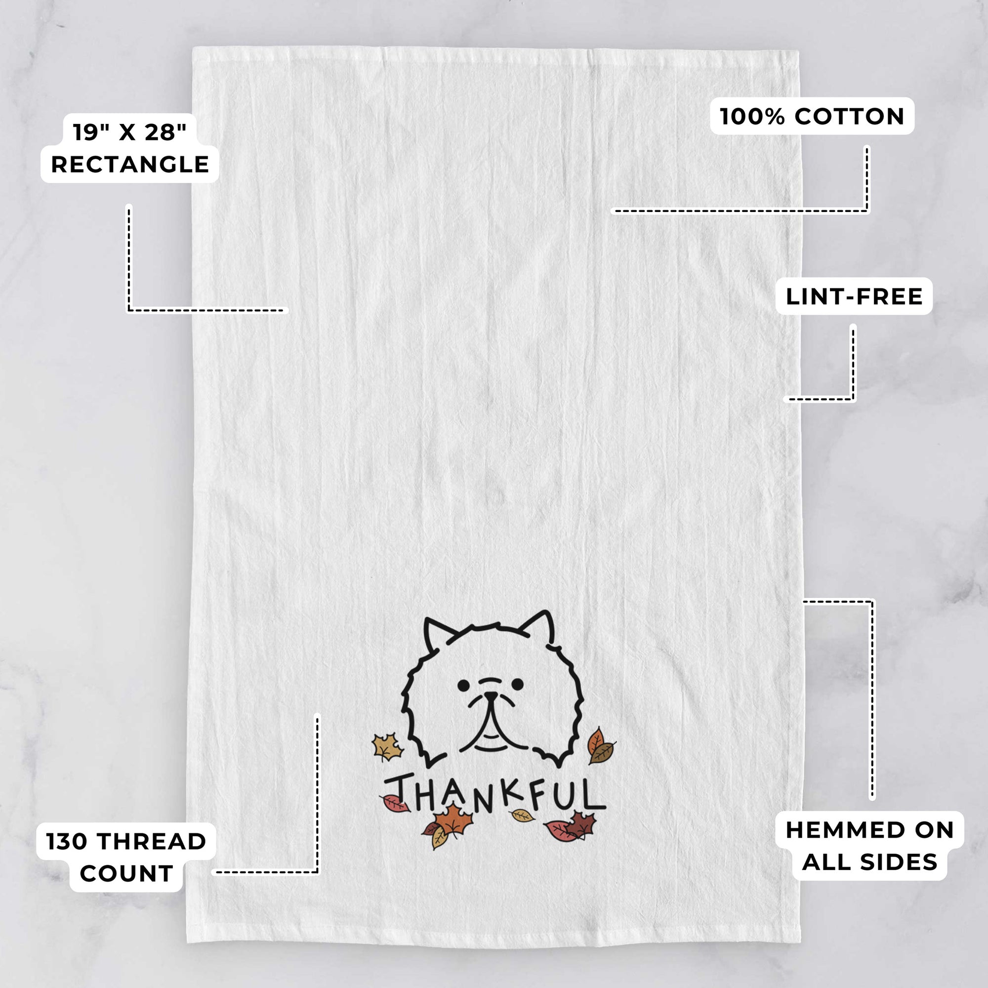 Thankful Persian Cat - Smoosh - Tea Towel