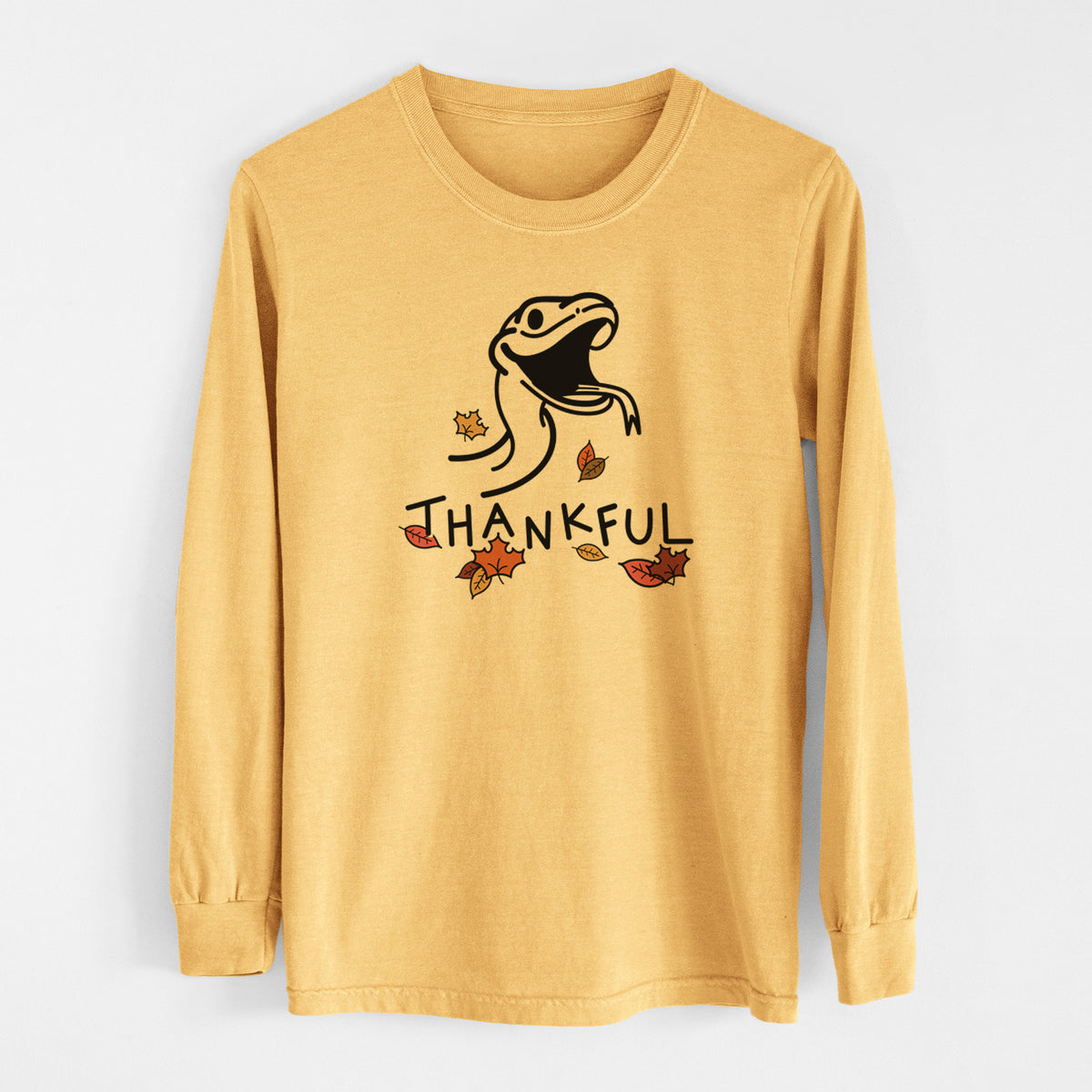 Thankful Snake - Spike - Men&#39;s Heavyweight 100% Cotton Long Sleeve