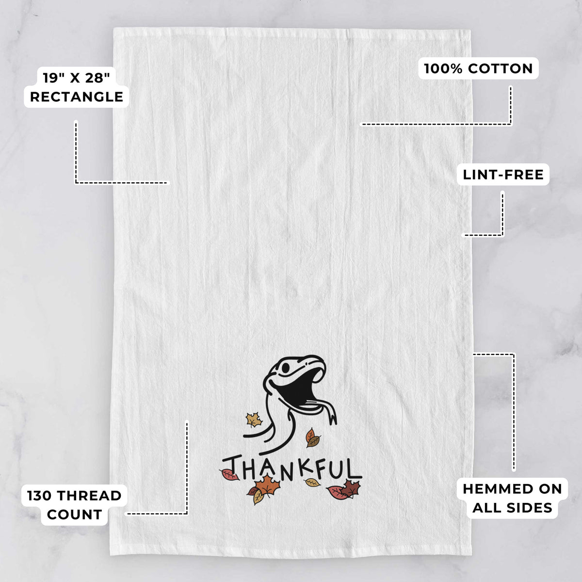 Thankful Snake - Spike - Tea Towel
