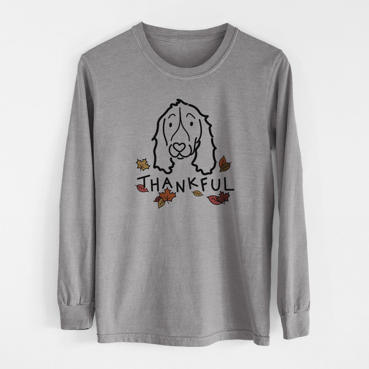 Thankful English Springer Spaniel - Men's Heavyweight 100% Cotton Long Sleeve