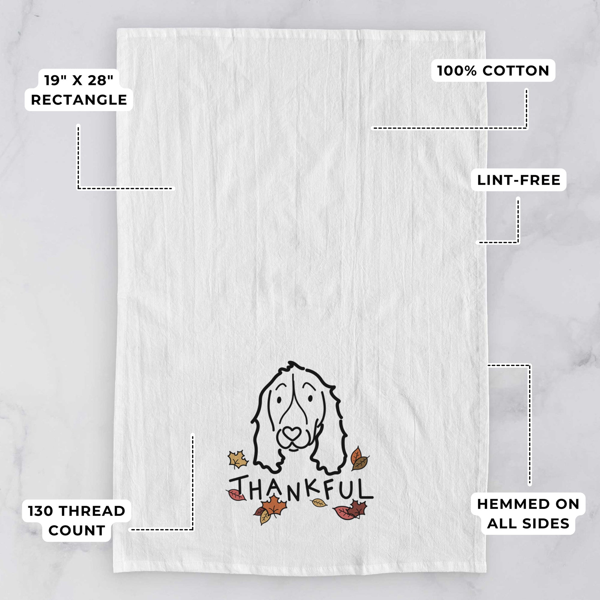 Thankful English Springer Spaniel - Tea Towel