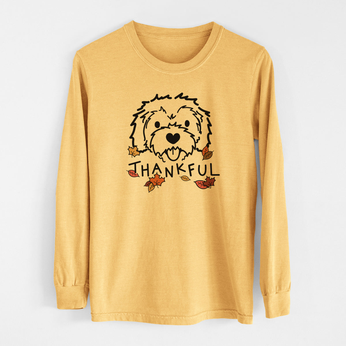 Thankful Cockapoo - Sprinkles - Men&#39;s Heavyweight 100% Cotton Long Sleeve