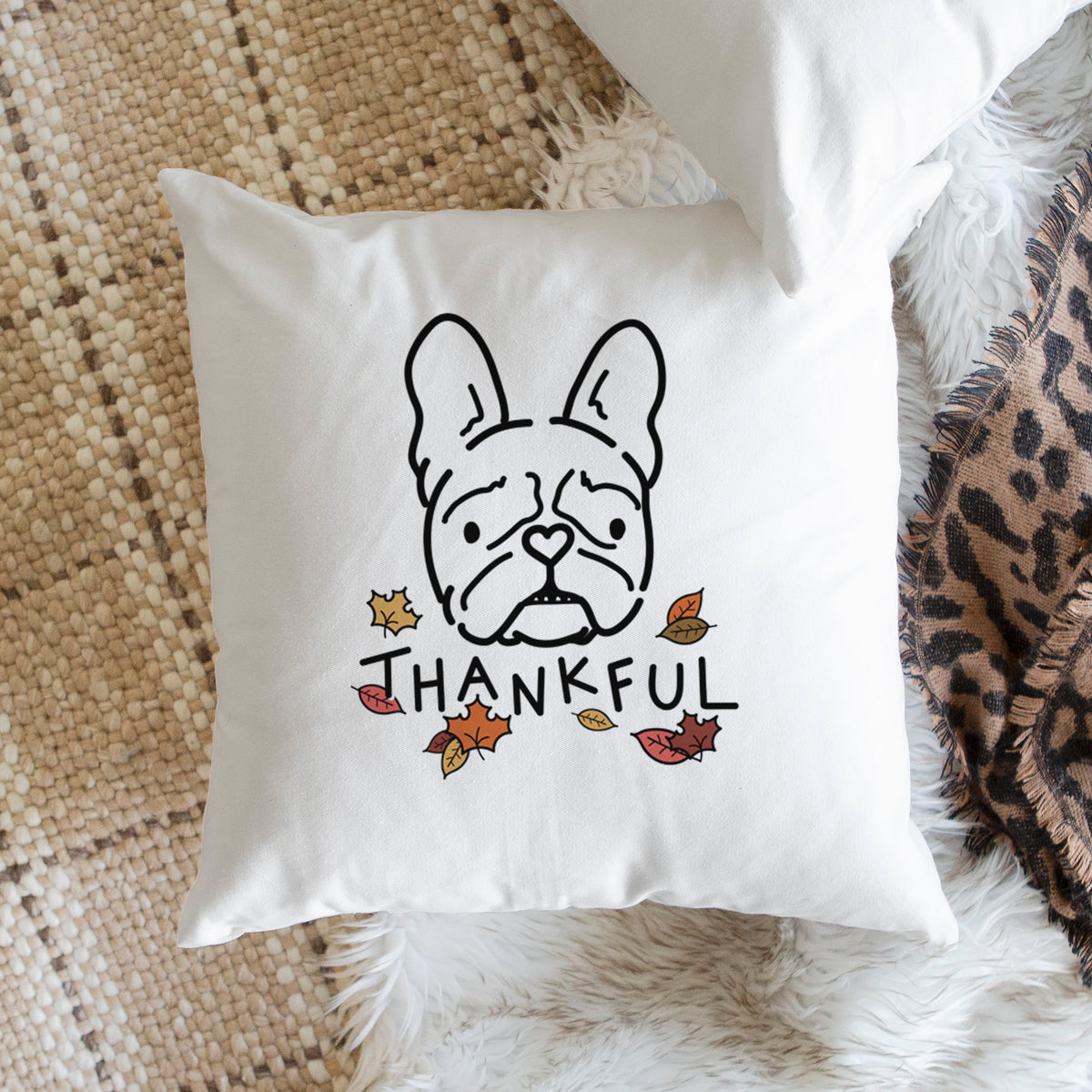 Love Always French Bulldog - Squishy -  Throw Pillow Cover