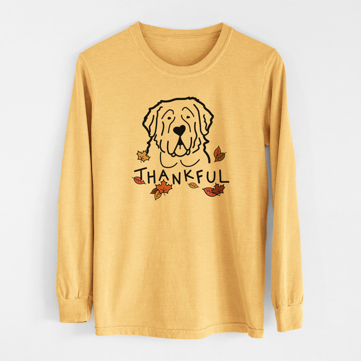 Thankful Saint Bernard - Men&#39;s Heavyweight 100% Cotton Long Sleeve