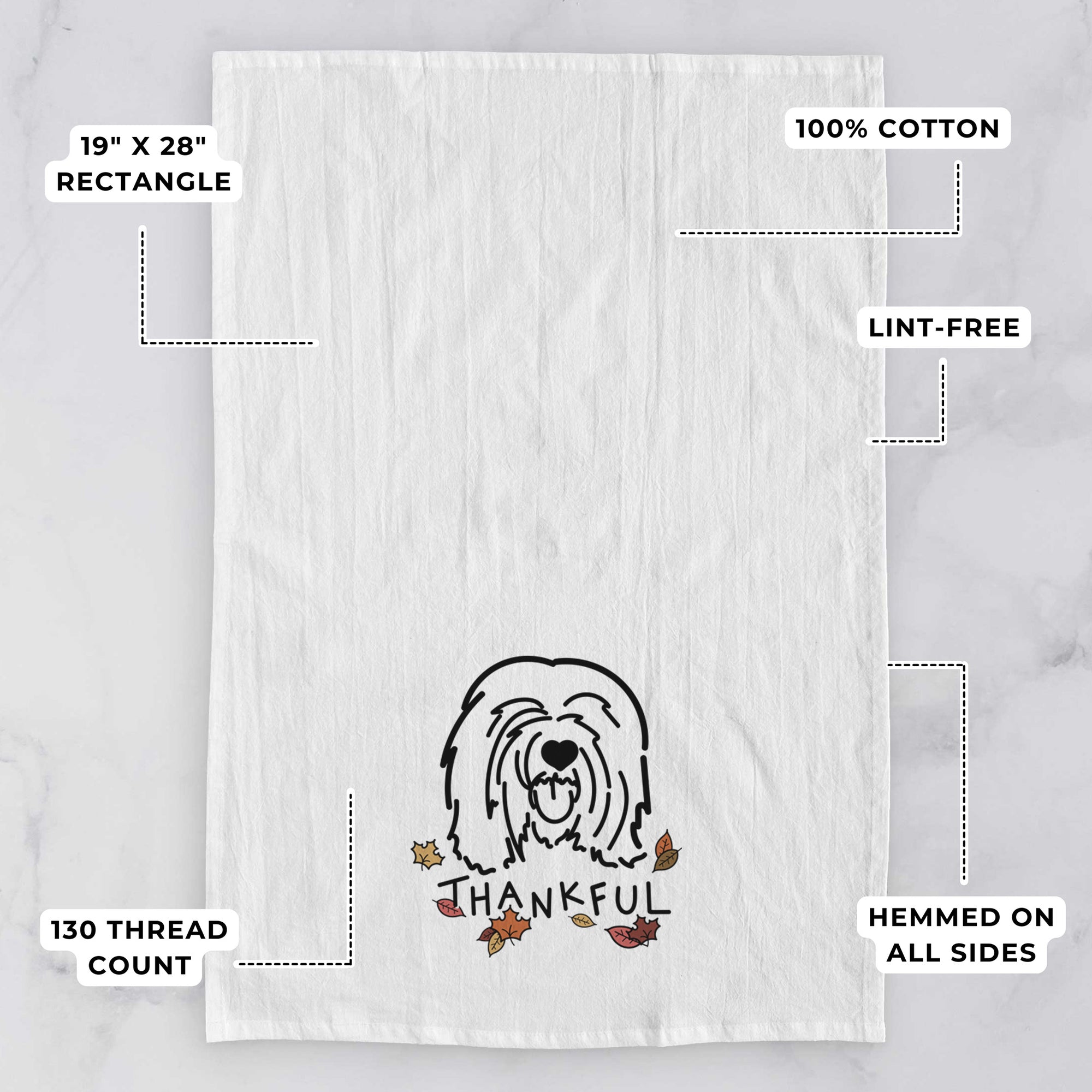 Thankful Tibetan Mastiff - Stan - Tea Towel