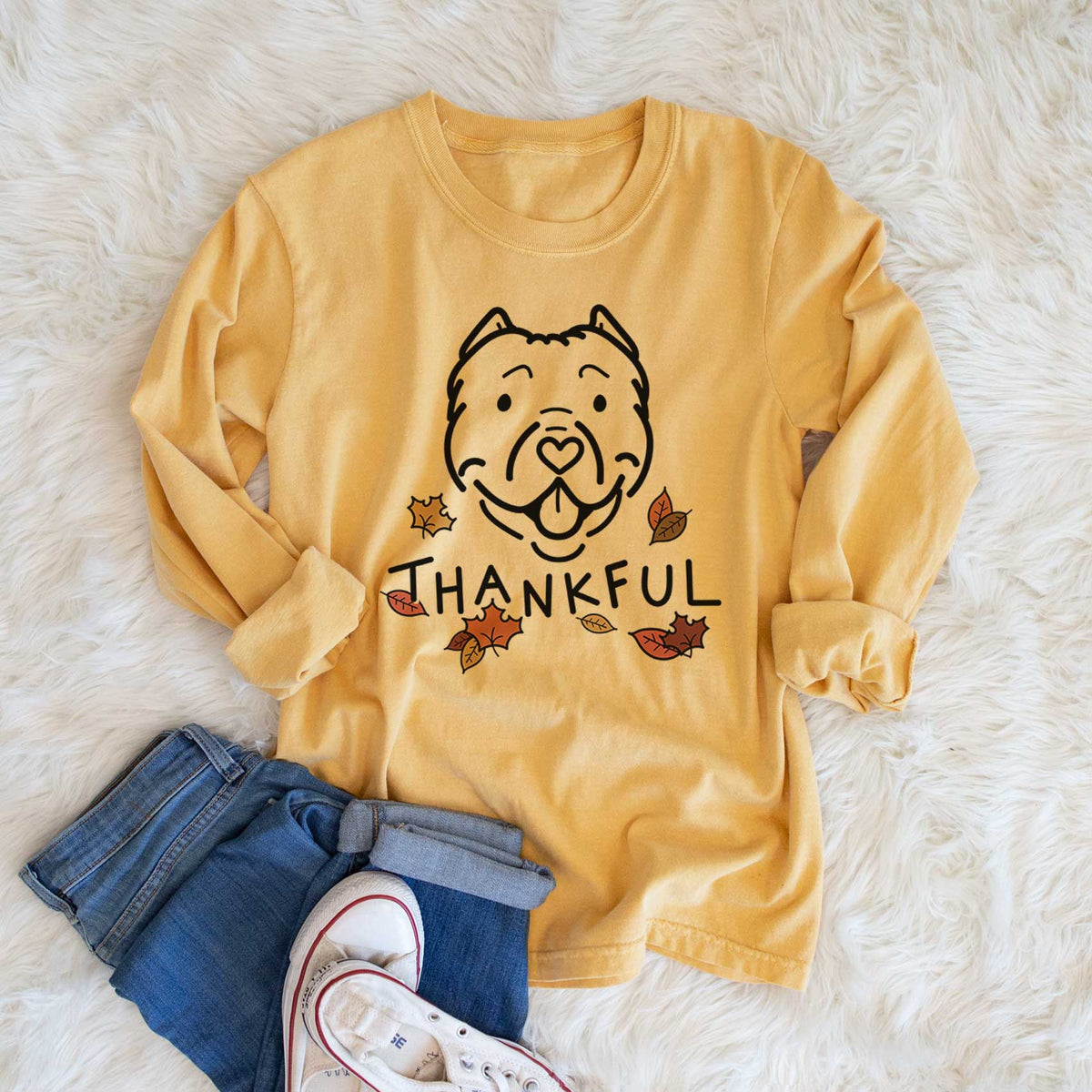 Thankful American Bully - Tank - Men's Heavyweight 100% Cotton Long Sleeve