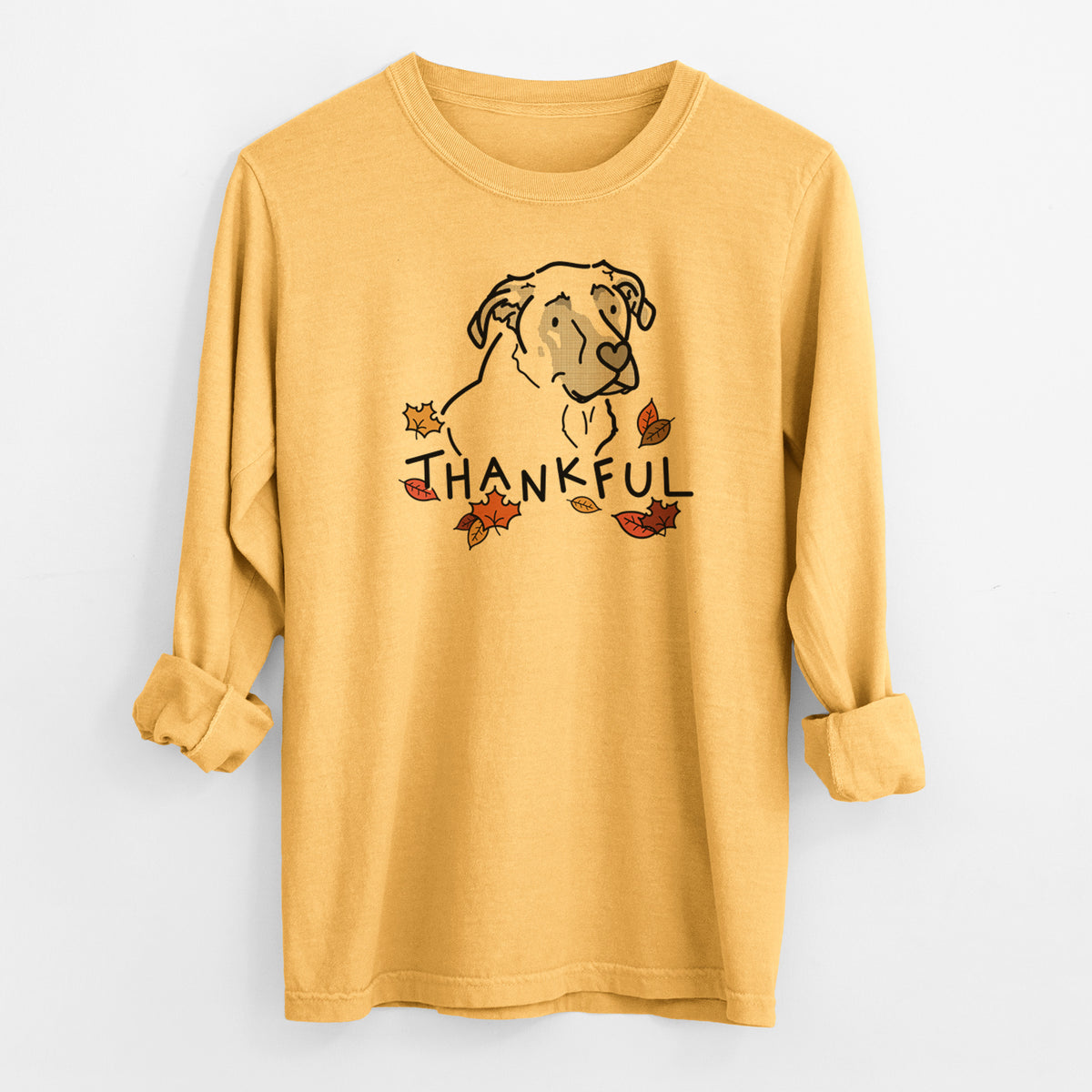 Thankful Mastiff German Shepherd Mix - Tank - Men's Heavyweight 100% Cotton Long Sleeve