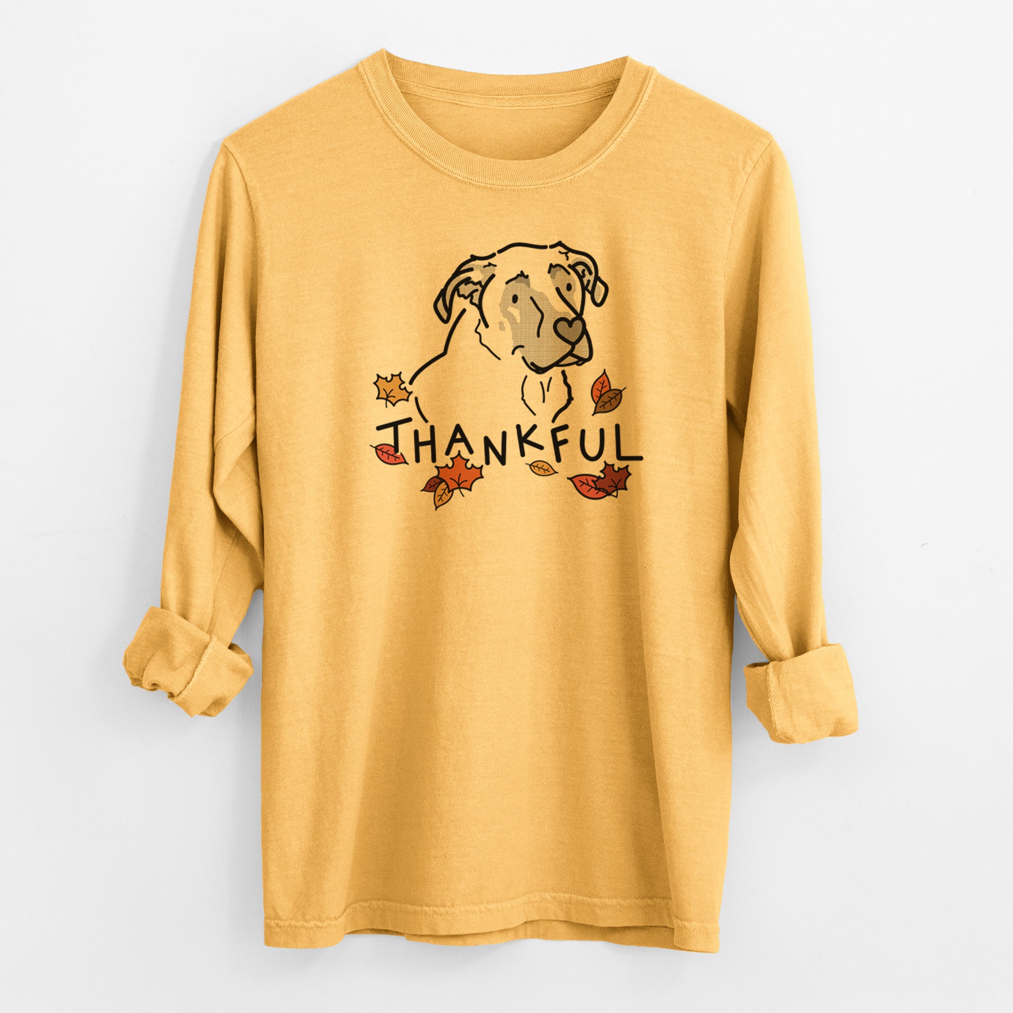 Thankful Mastiff German Shepherd Mix - Tank - Men's Heavyweight 100% Cotton Long Sleeve