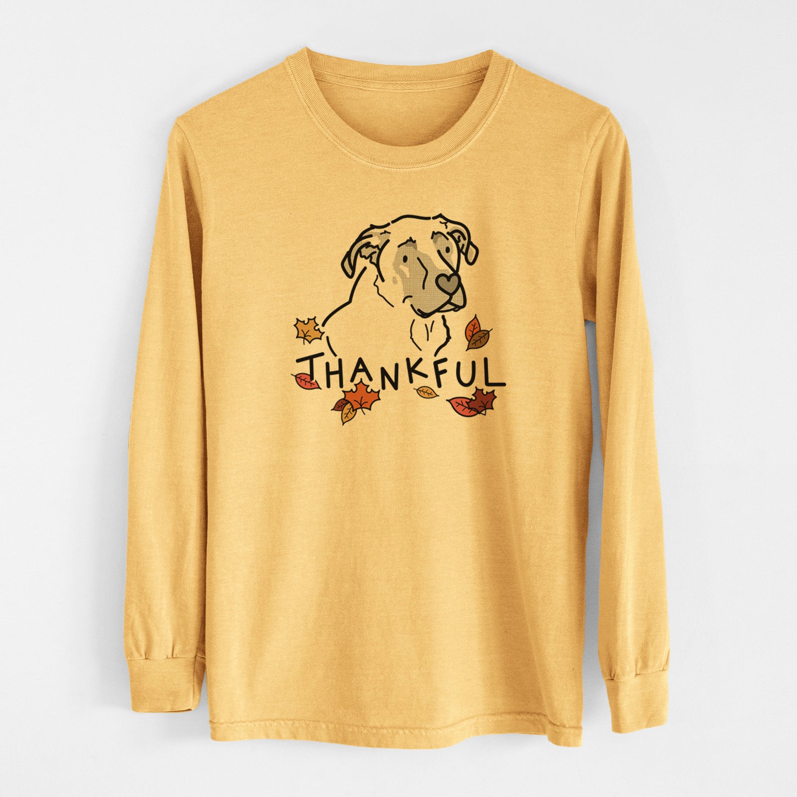 Thankful Mastiff German Shepherd Mix - Tank - Men's Heavyweight 100% Cotton Long Sleeve