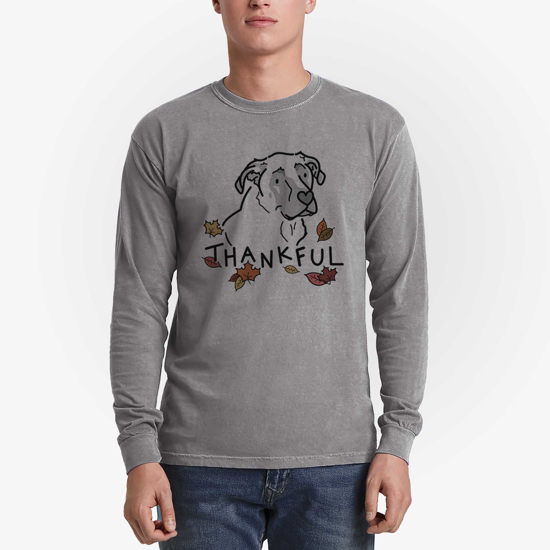 Thankful Mastiff German Shepherd Mix - Tank - Men's Heavyweight 100% Cotton Long Sleeve