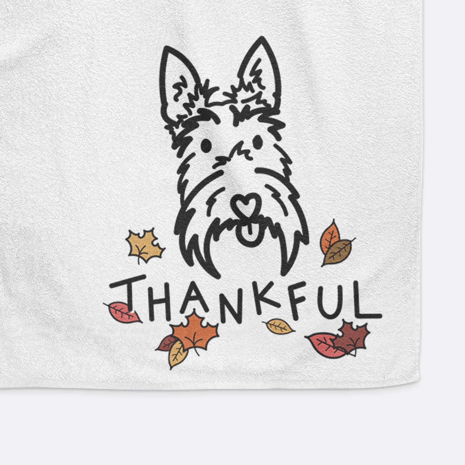 Thankful Scottish Terrier - Thistle - Decorative Hand Towel