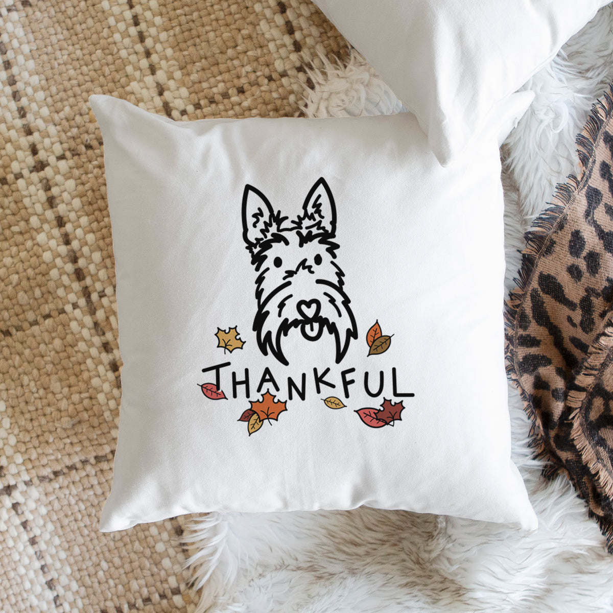 Love Always Scottish Terrier - Thistle -  Throw Pillow Cover