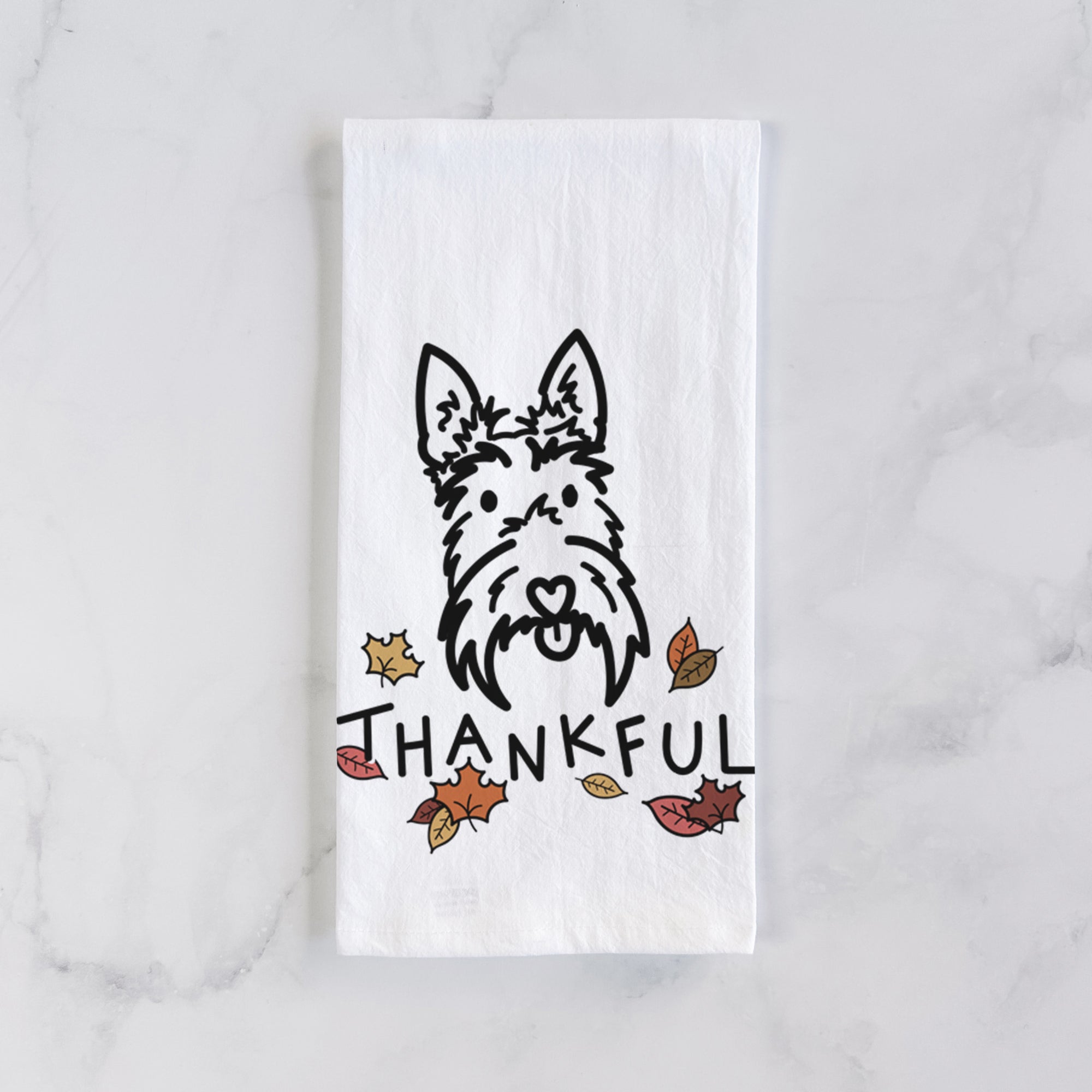 Thankful Scottish Terrier - Thistle - Tea Towel