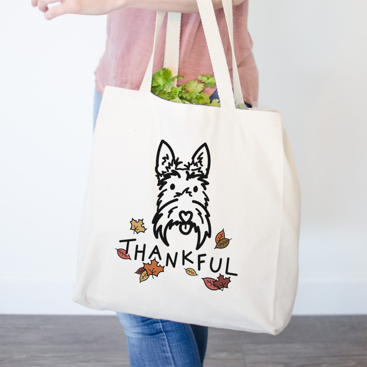 Thankful Scottish Terrier - Thistle - Tote Bag