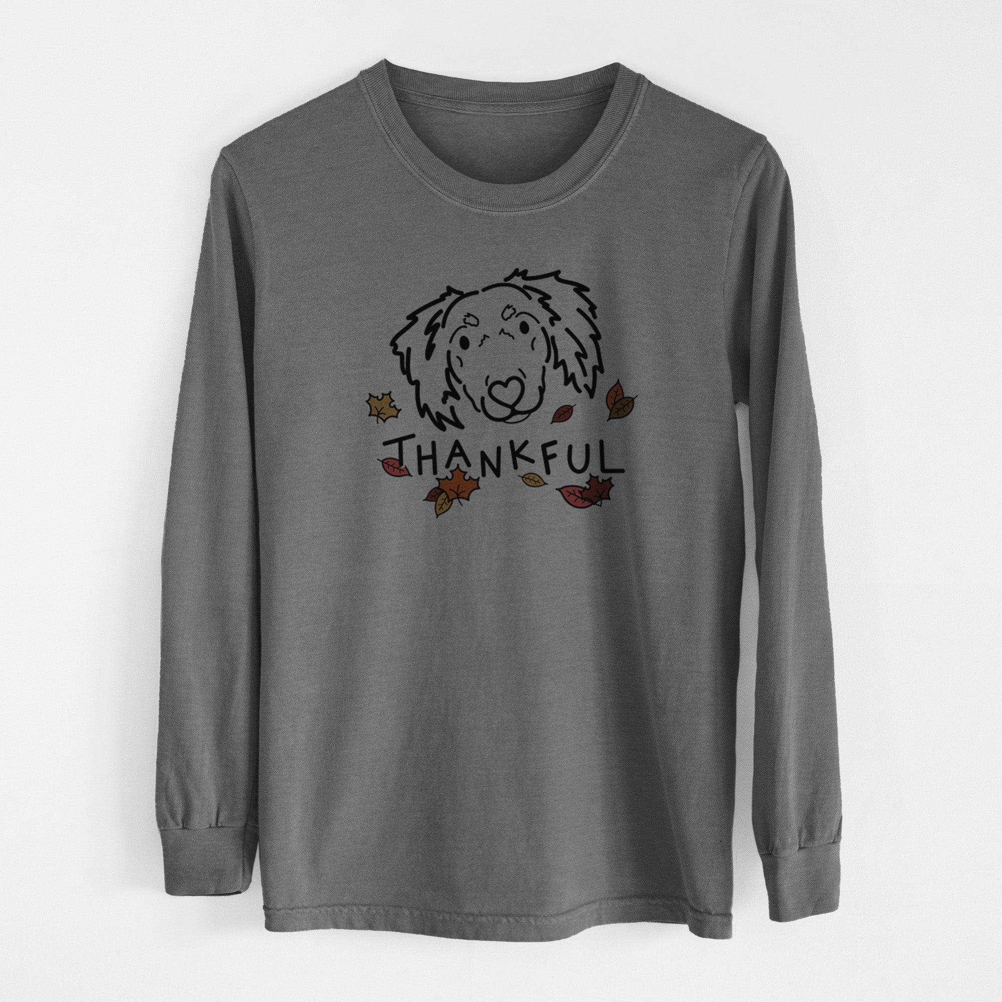 Thankful Dachshund Mix - Tilly - Men's Heavyweight 100% Cotton Long Sleeve