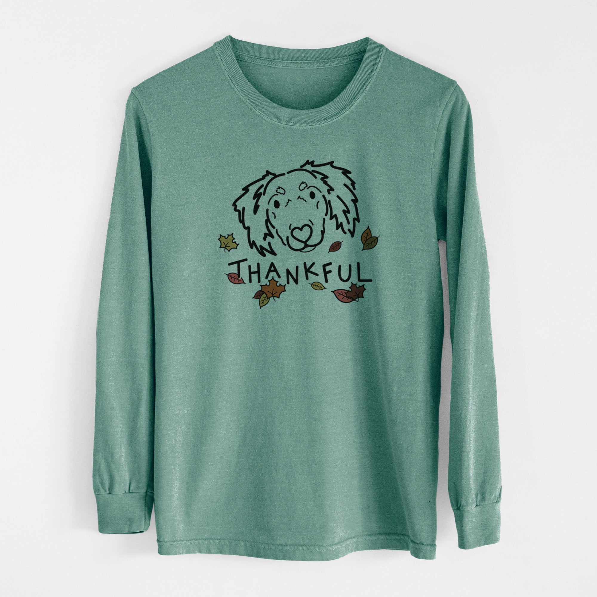 Thankful Dachshund Mix - Tilly - Men's Heavyweight 100% Cotton Long Sleeve