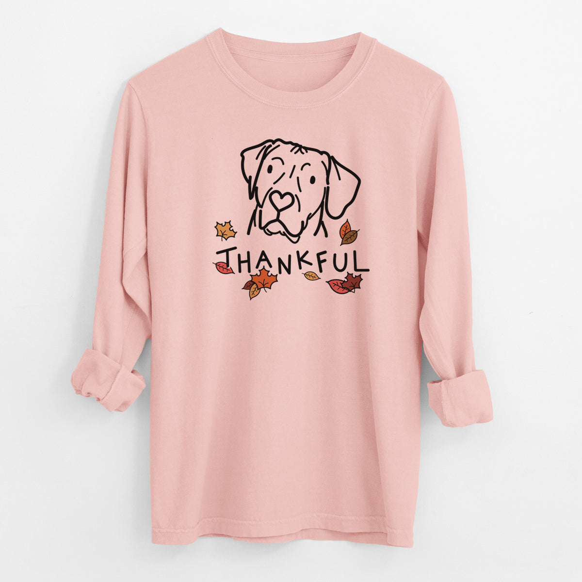 Thankful Rhodesian Ridgeback - Tito - Men's Heavyweight 100% Cotton Long Sleeve