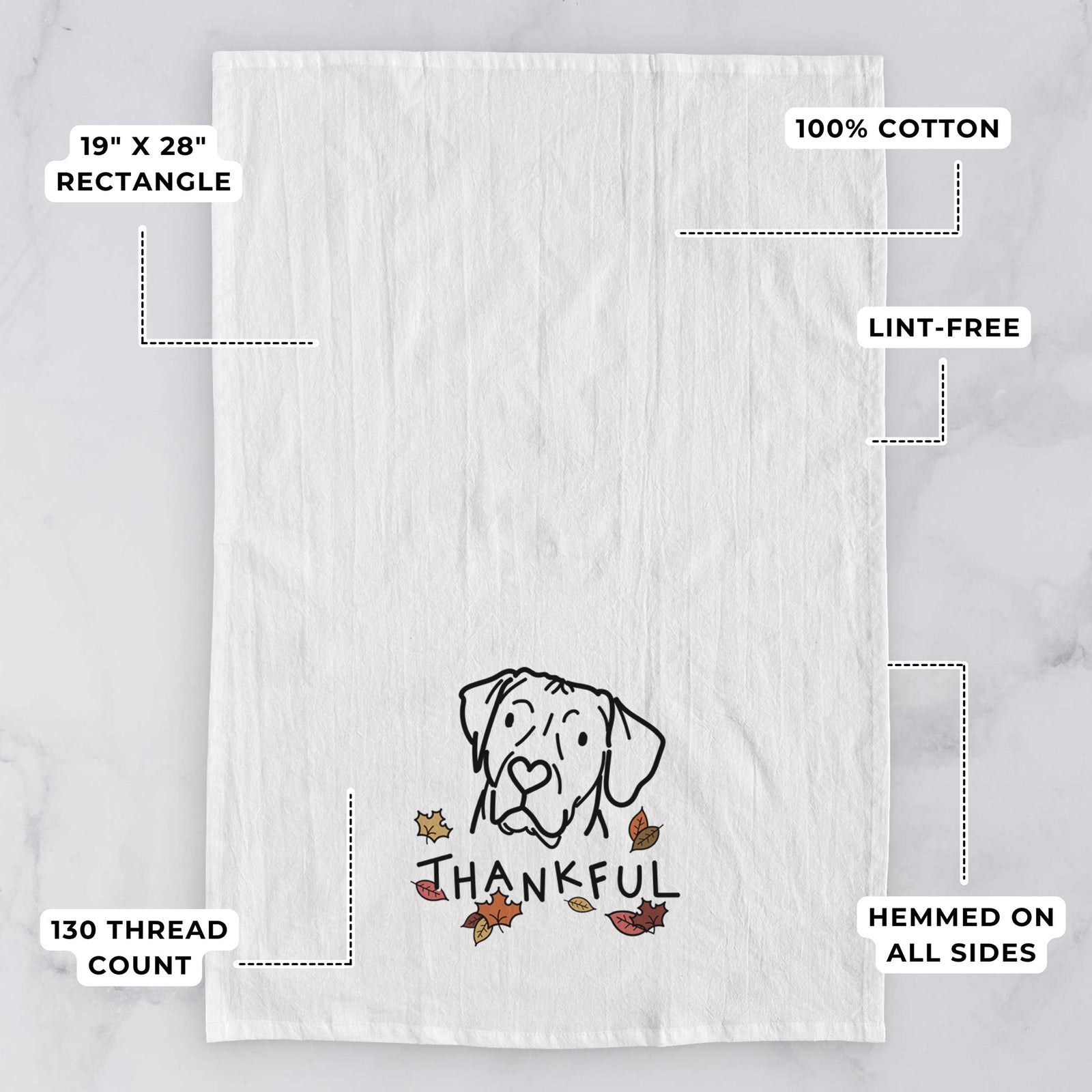Thankful Rhodesian Ridgeback - Tito - Tea Towel