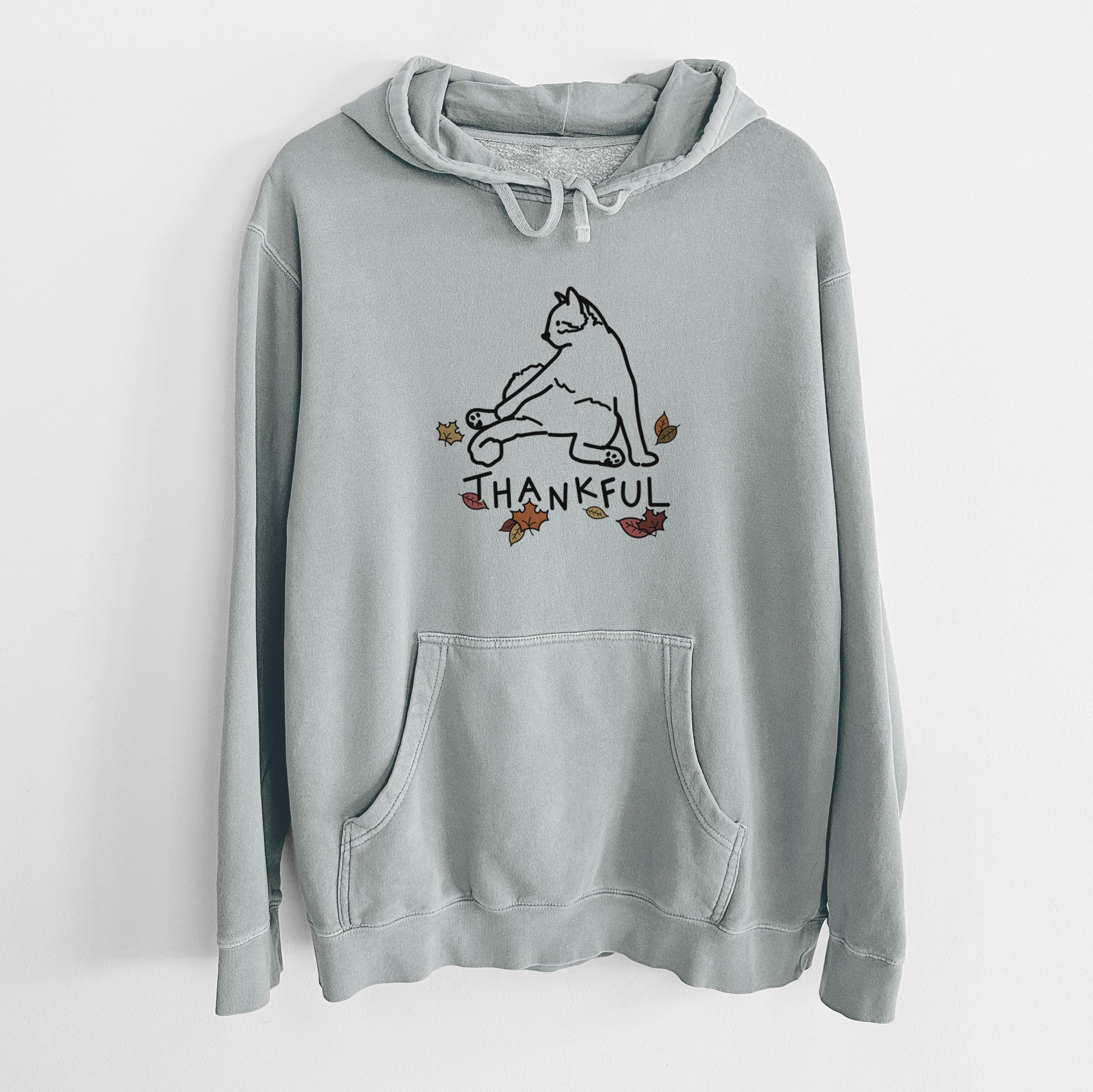 Thankful Cat - Tom - Unisex Pigment Dyed Hoodie