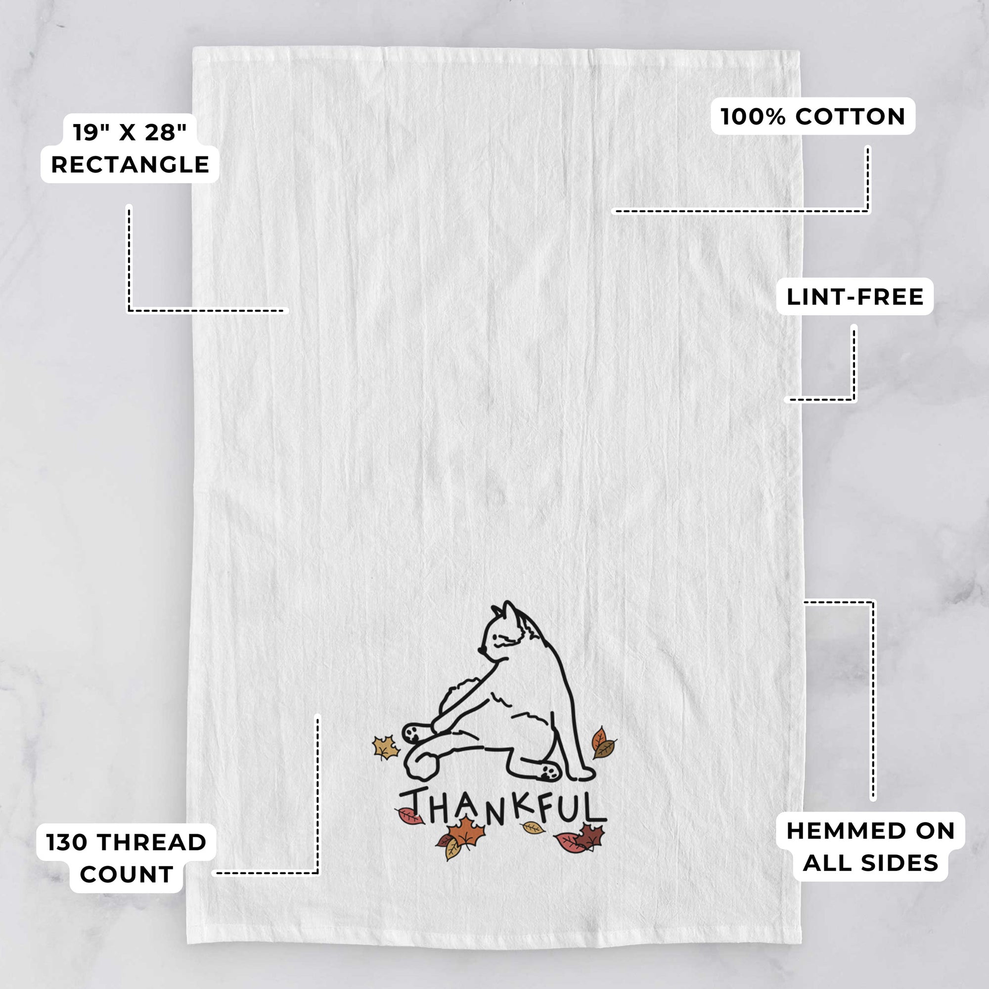 Thankful Cat - Tom - Tea Towel