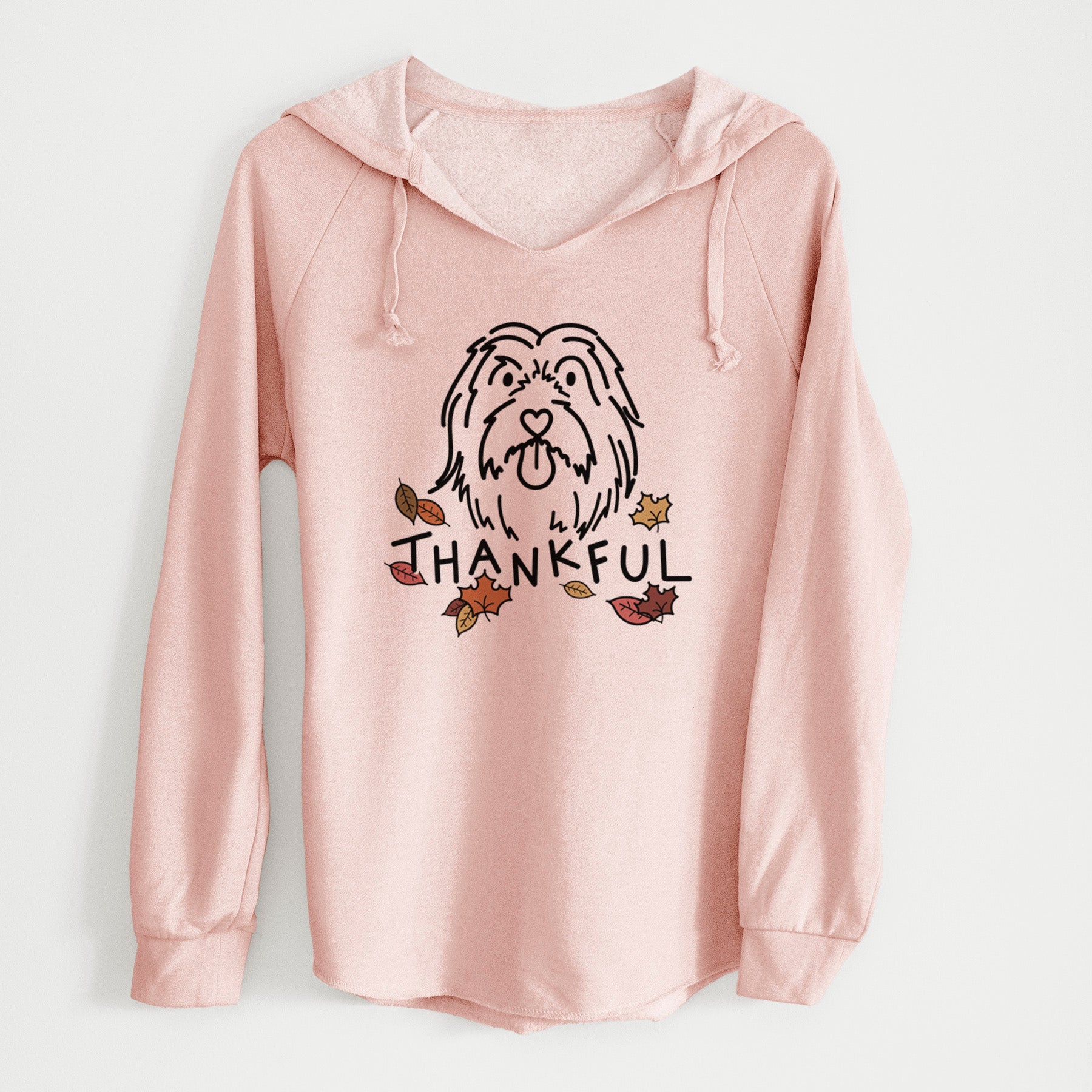 Thankful Bearded Collie - Tucker - Cali Wave Hooded Sweatshirt