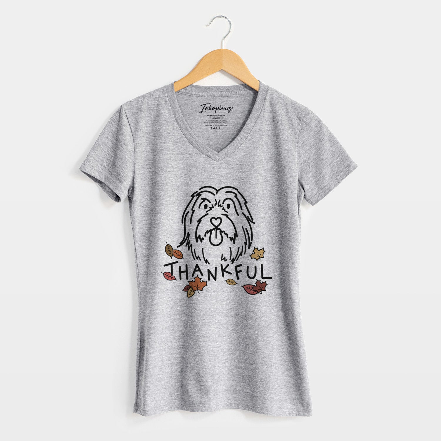 Thankful Bearded Collie - Tucker - Women's Perfect V-neck Shirt