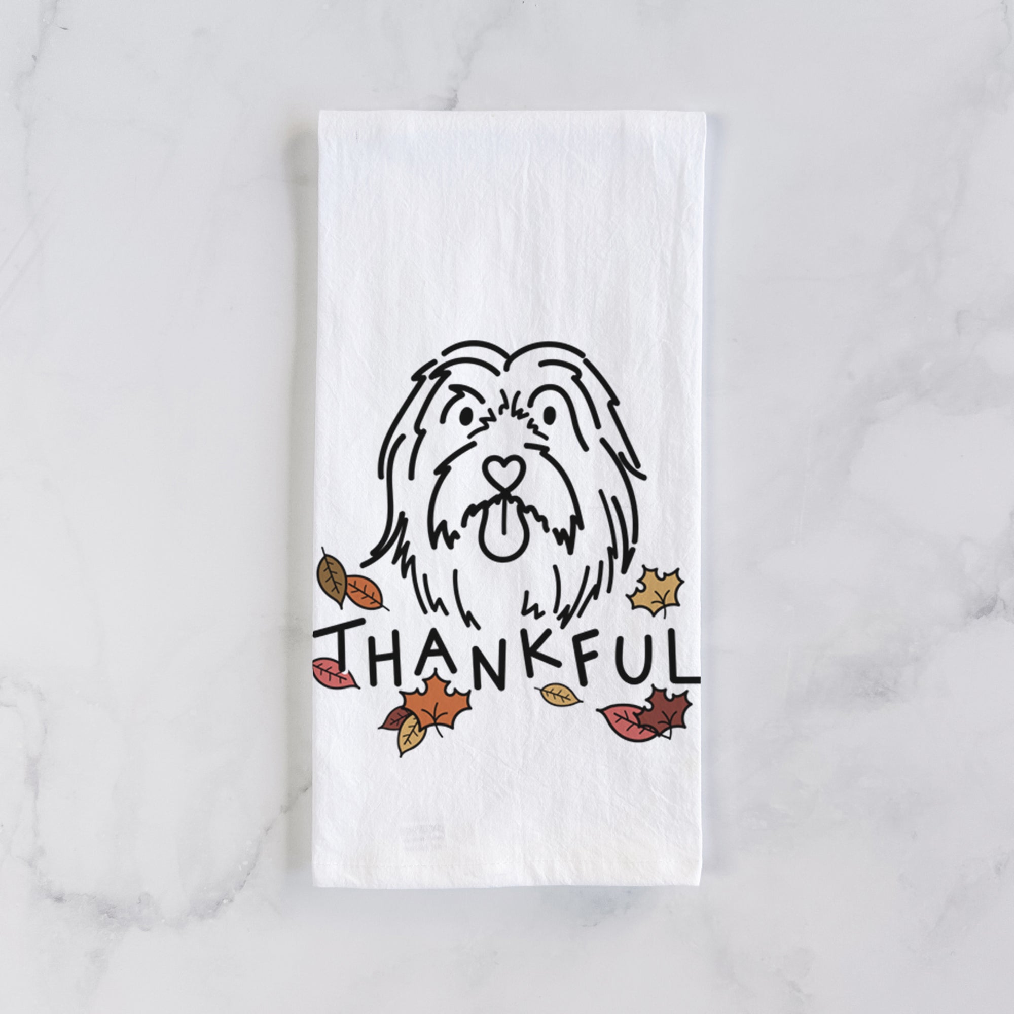 Thankful Bearded Collie - Tucker - Tea Towel