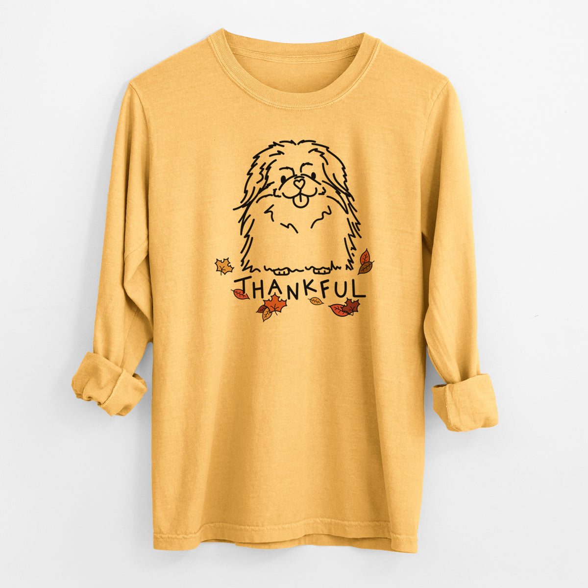 Thankful Pekingese - Viv - Men's Heavyweight 100% Cotton Long Sleeve