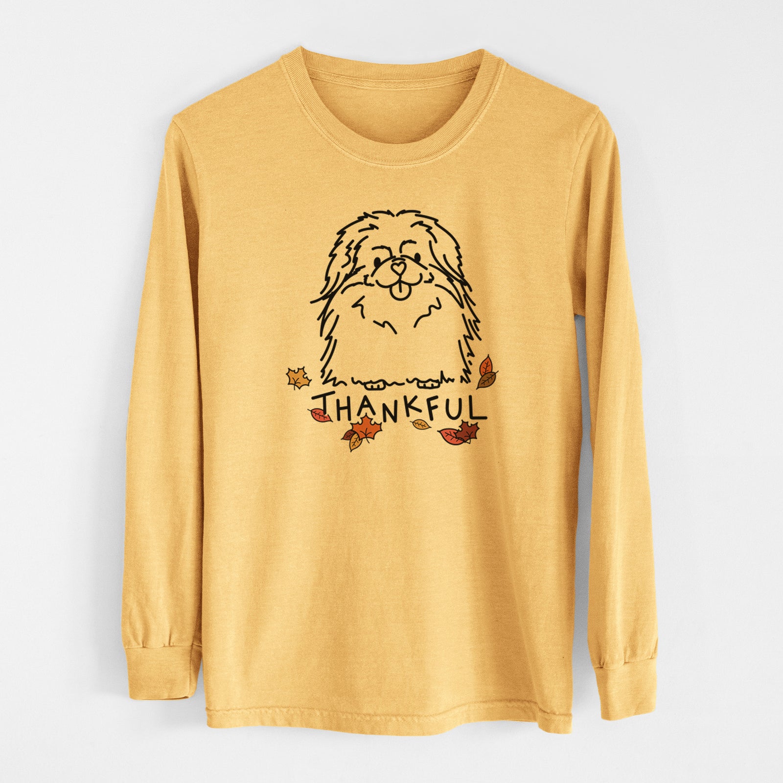 Thankful Pekingese - Viv - Men's Heavyweight 100% Cotton Long Sleeve